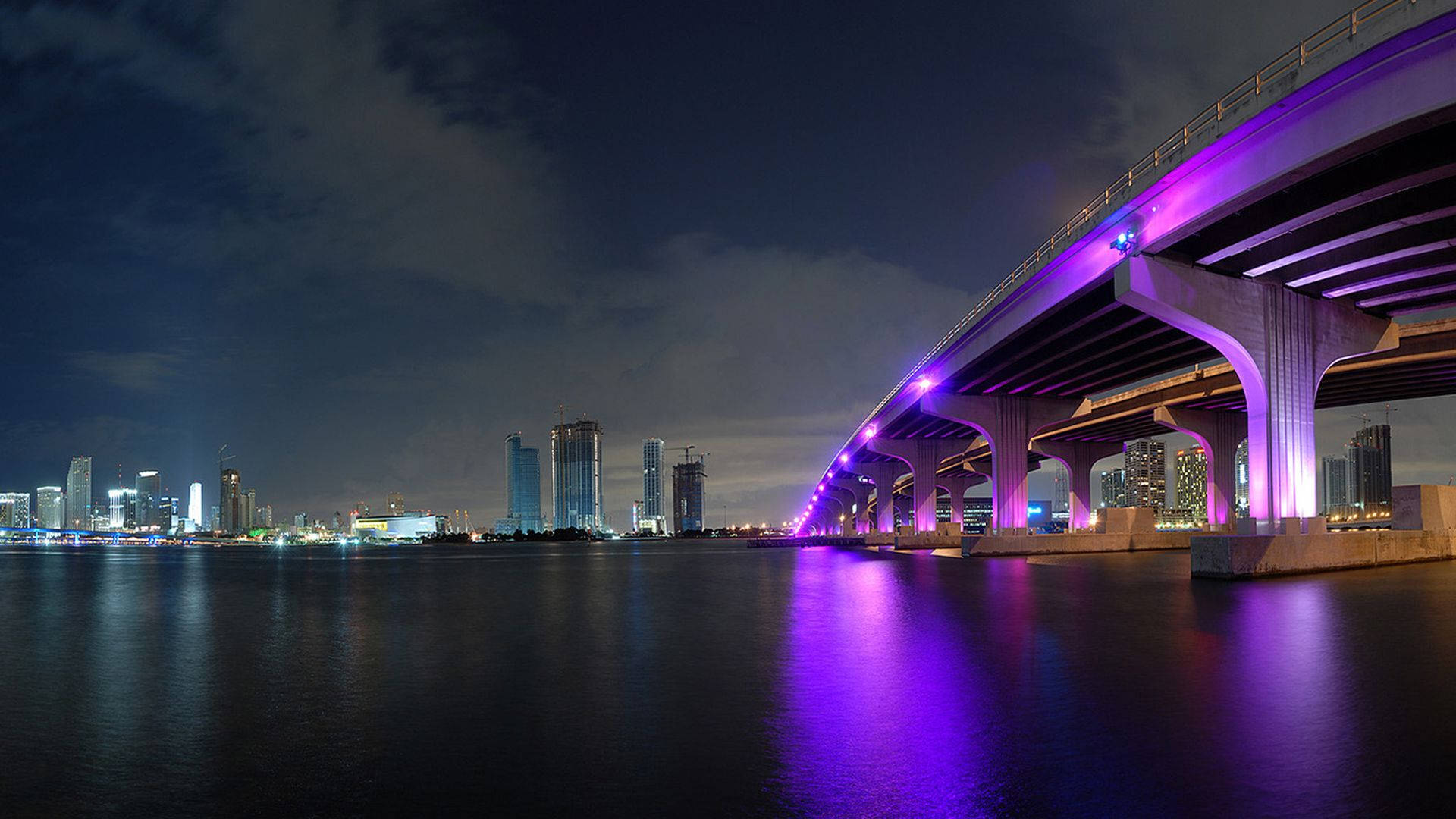 Miami City Lights Background