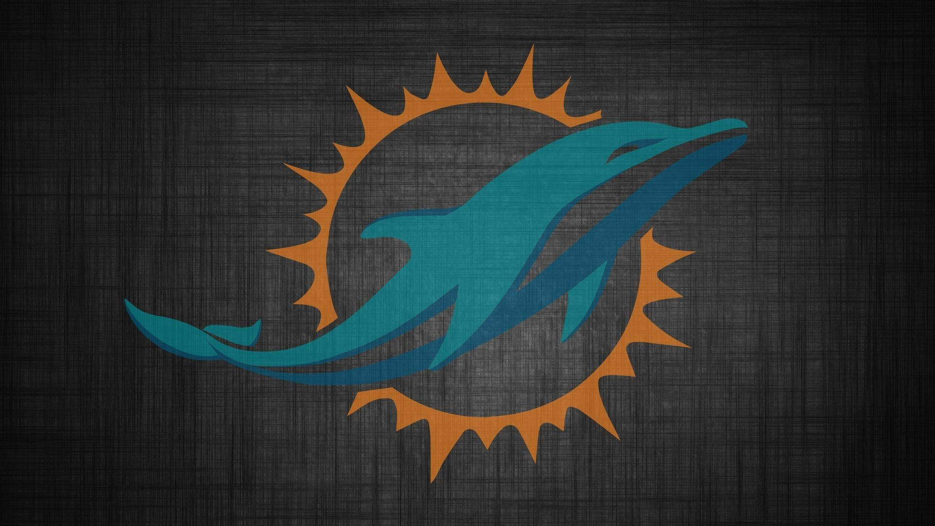 Miami Dolphins Logo On Textile Background