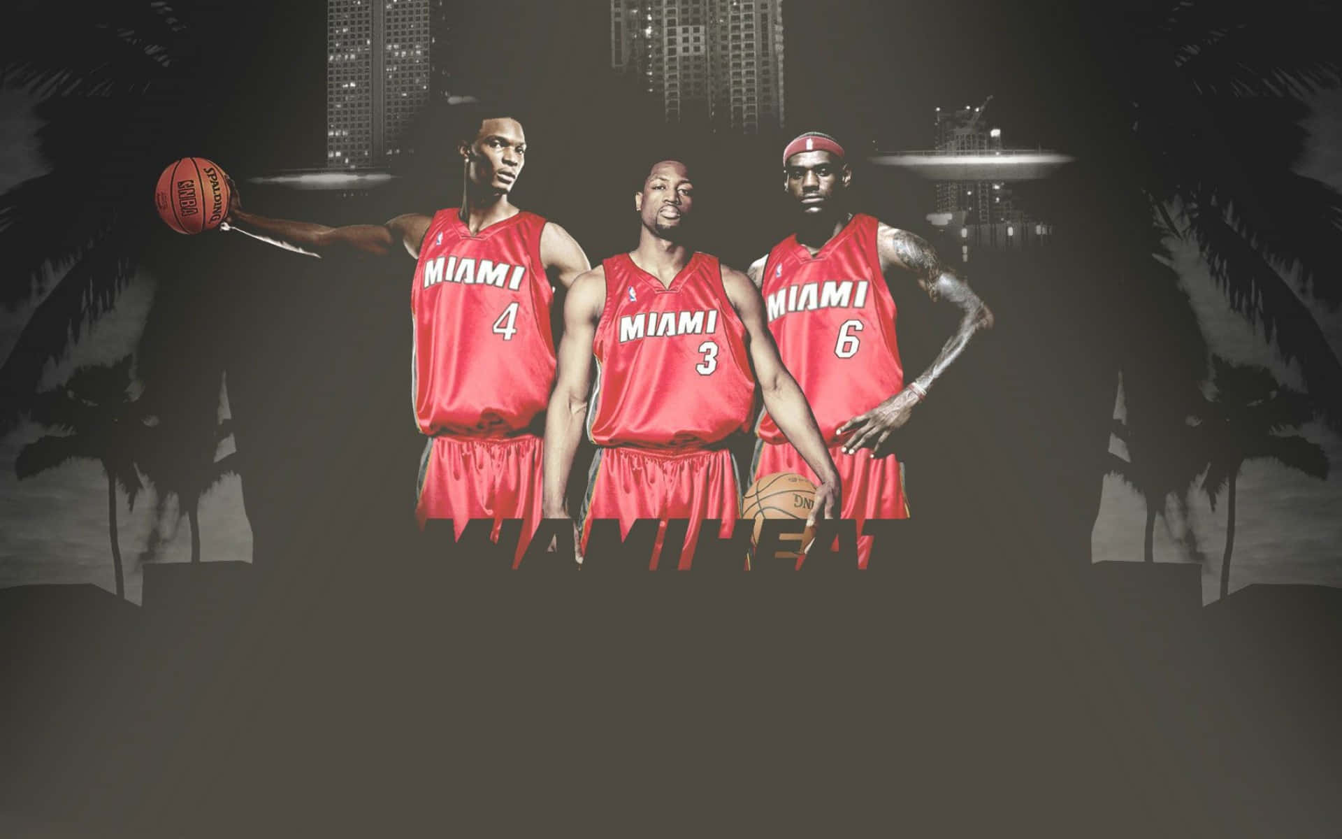 Miami Heat Big Three Chris Bosh Dywane And Lebron