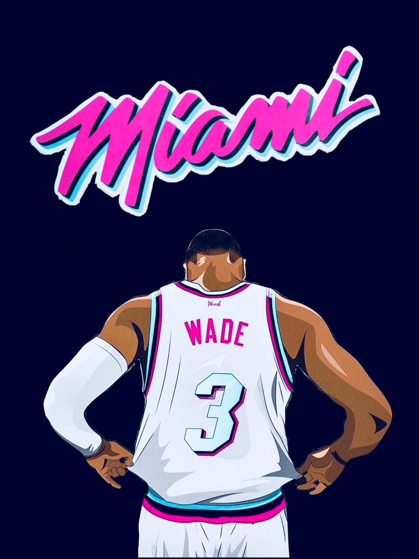 Miami Heat Dwyane Wade White Jersey Digital Art