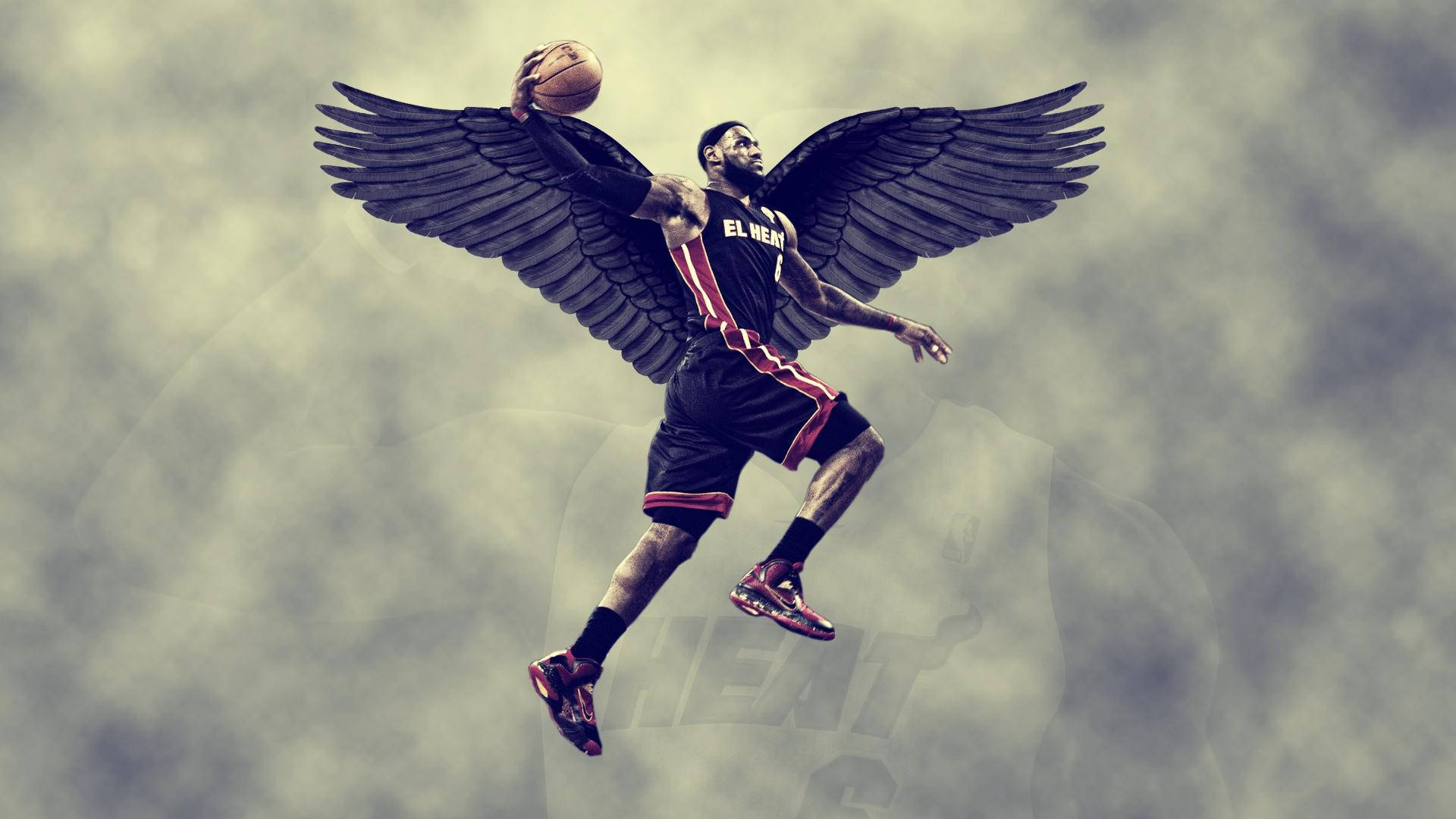 Miami Heat Lebron With Wings Background