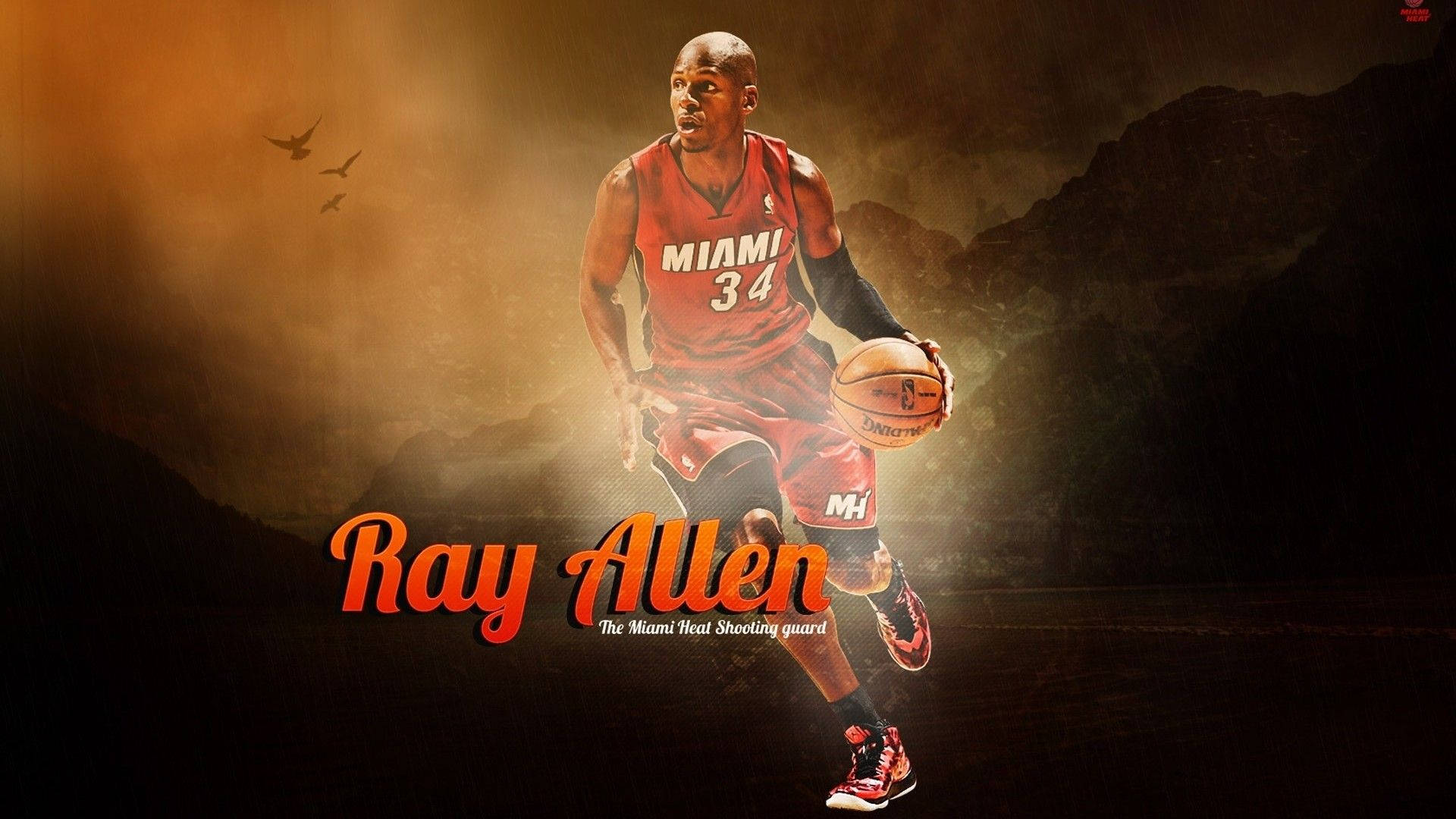 Miami Heat Shooting Guard Ray Allen Background
