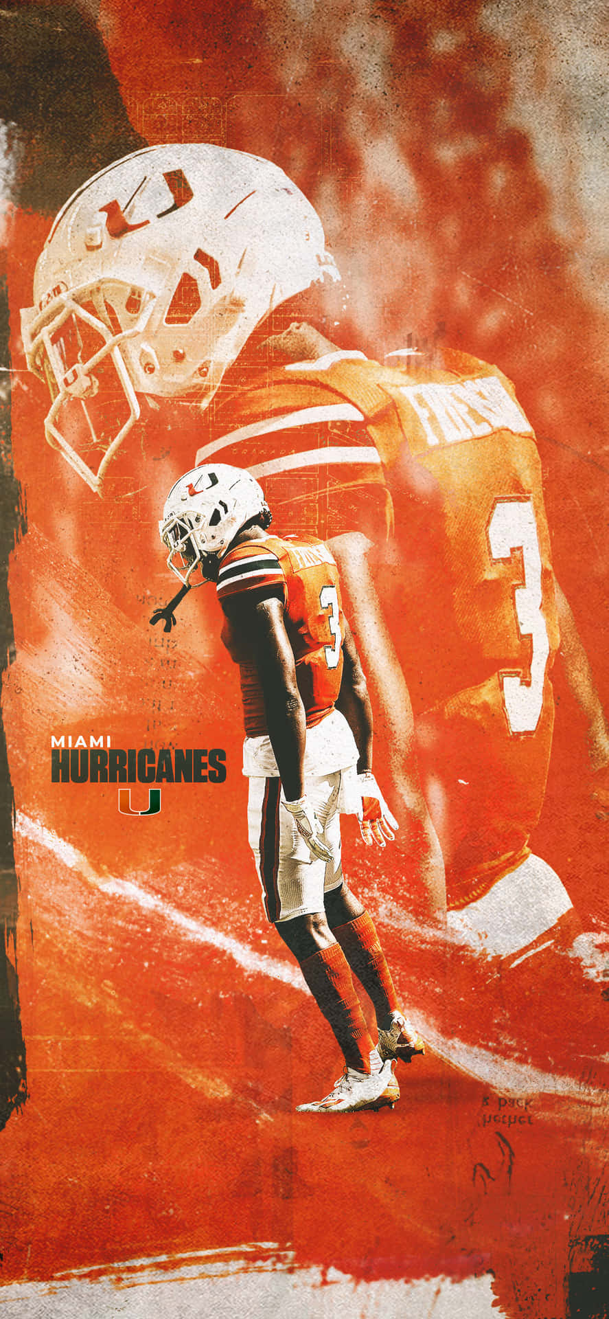 Miami Hurricanes Artistic Phone Background