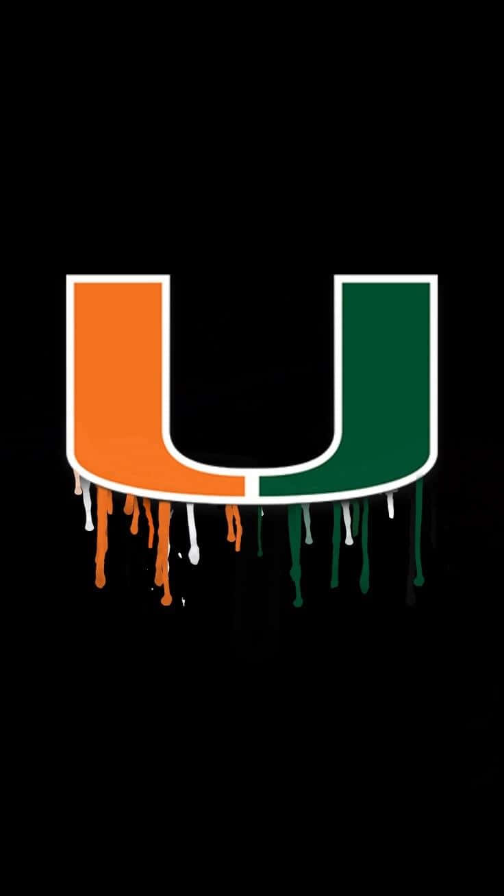 Miami Hurricanes Logo Dripping Background