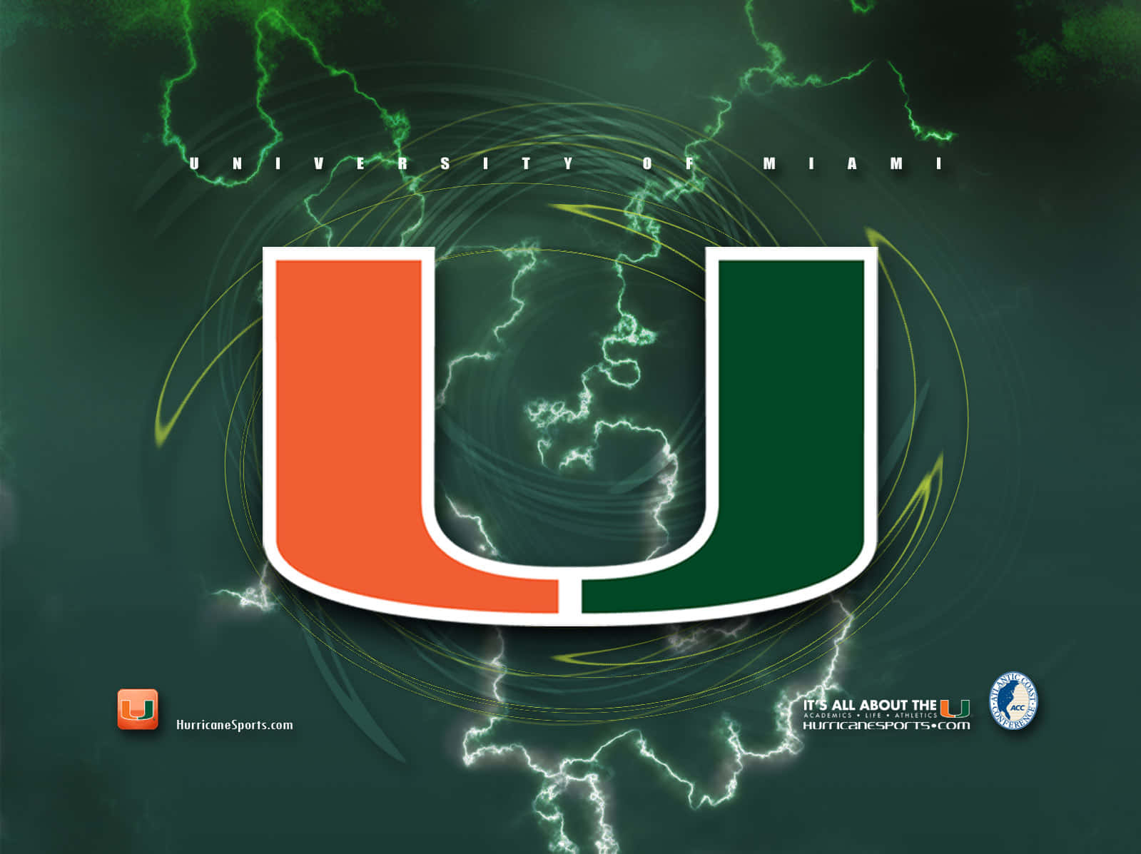 Miami Hurricanes Logo Green Background