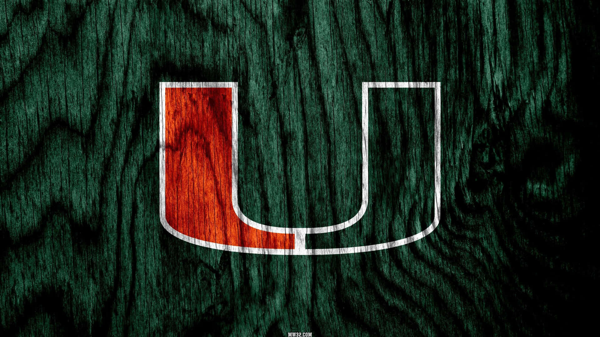 Miami Hurricanes Logo On Wood Background