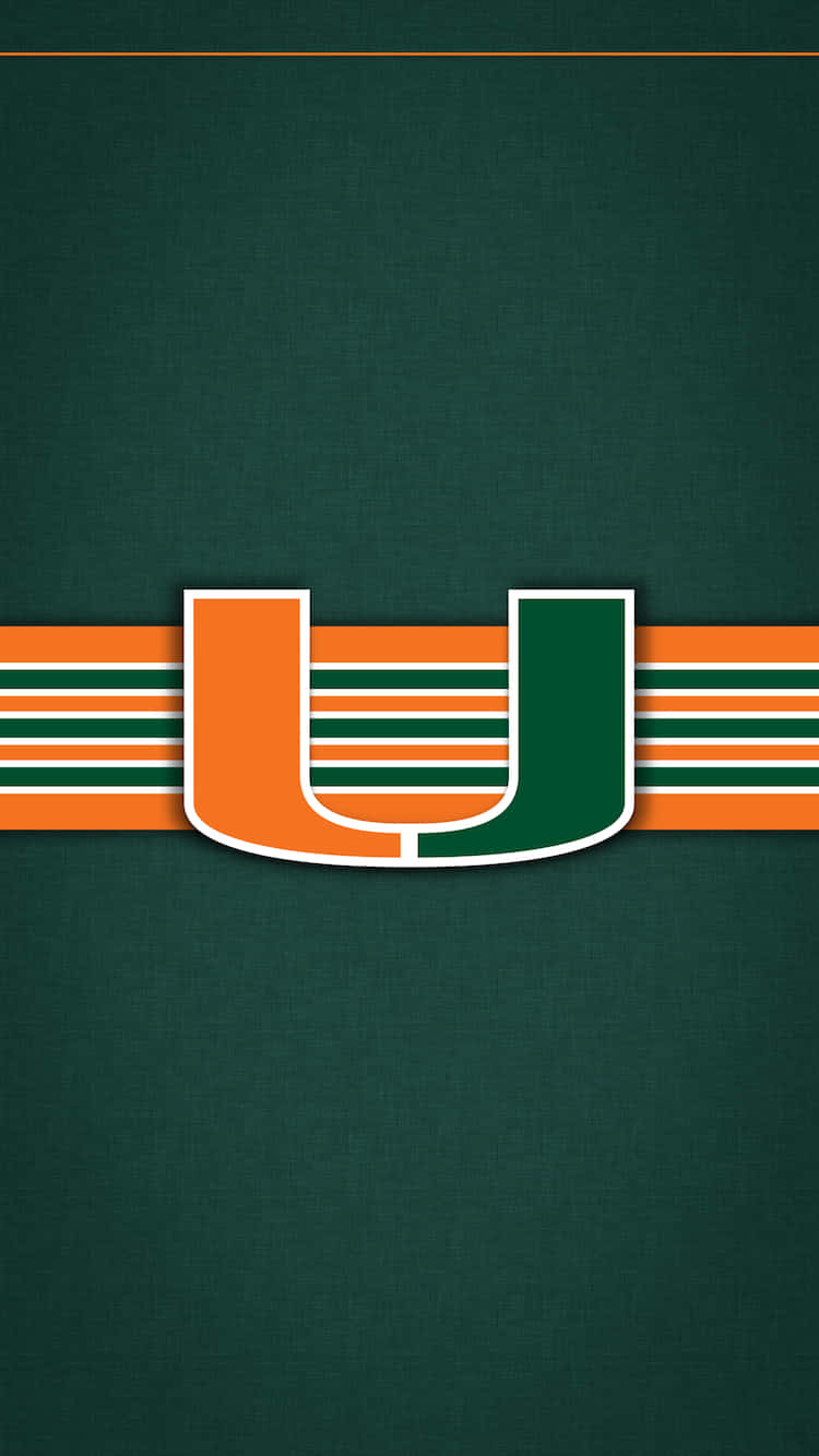 Miami Hurricanes Logo Simple Green Background