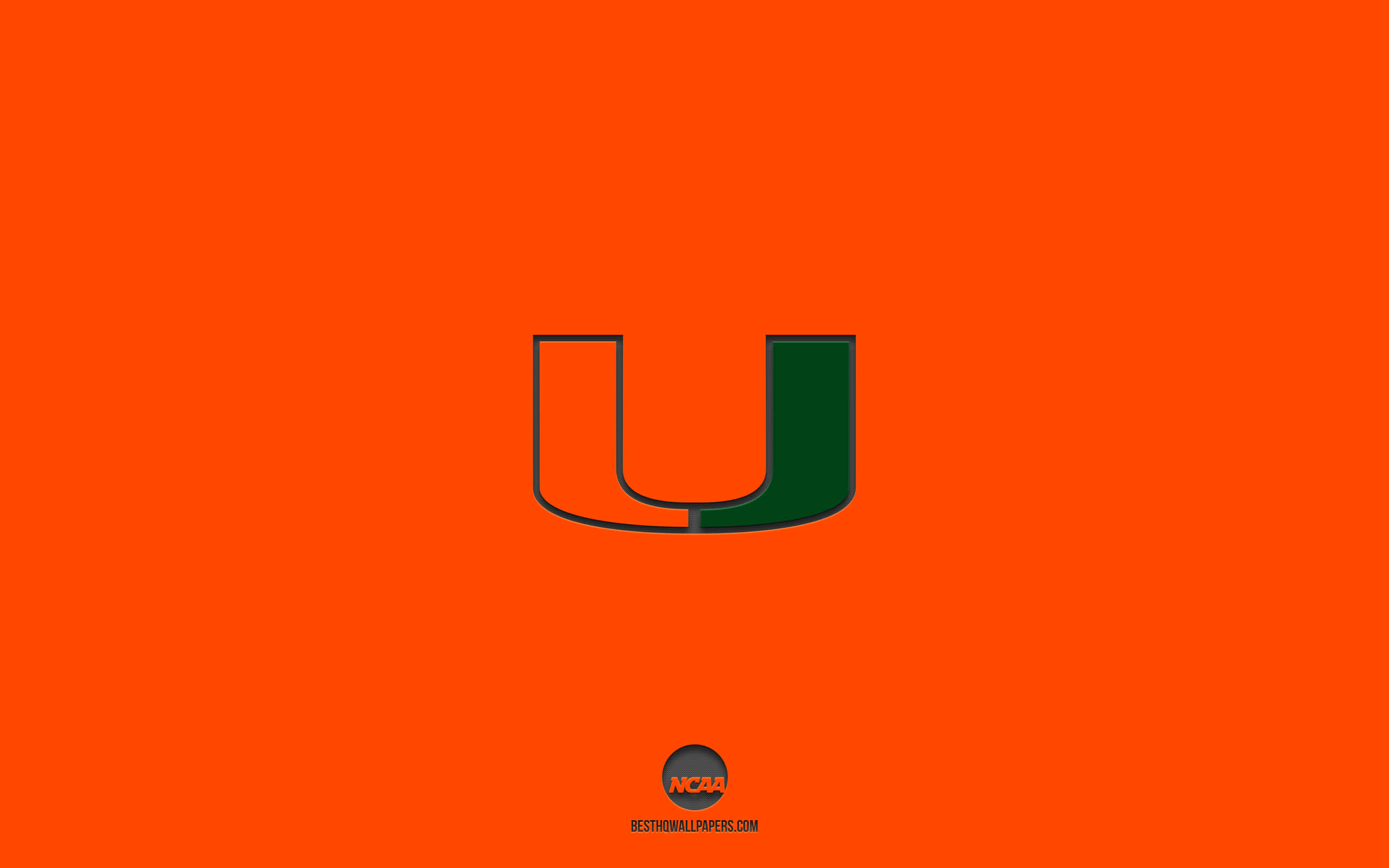 Miami Hurricanes Minimalist Orange Background