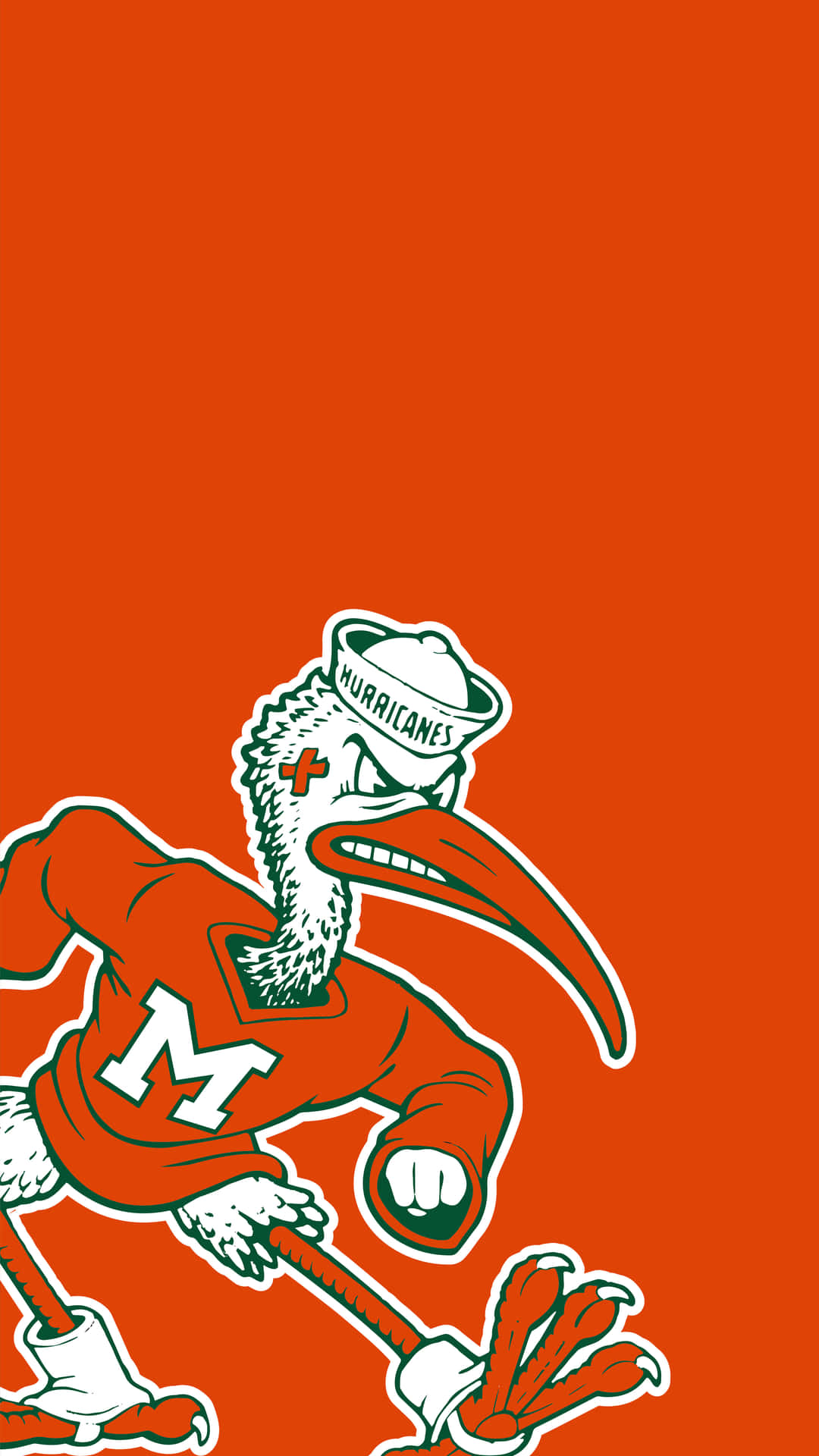 Miami Hurricanes Sebastian Mascot Orange Background