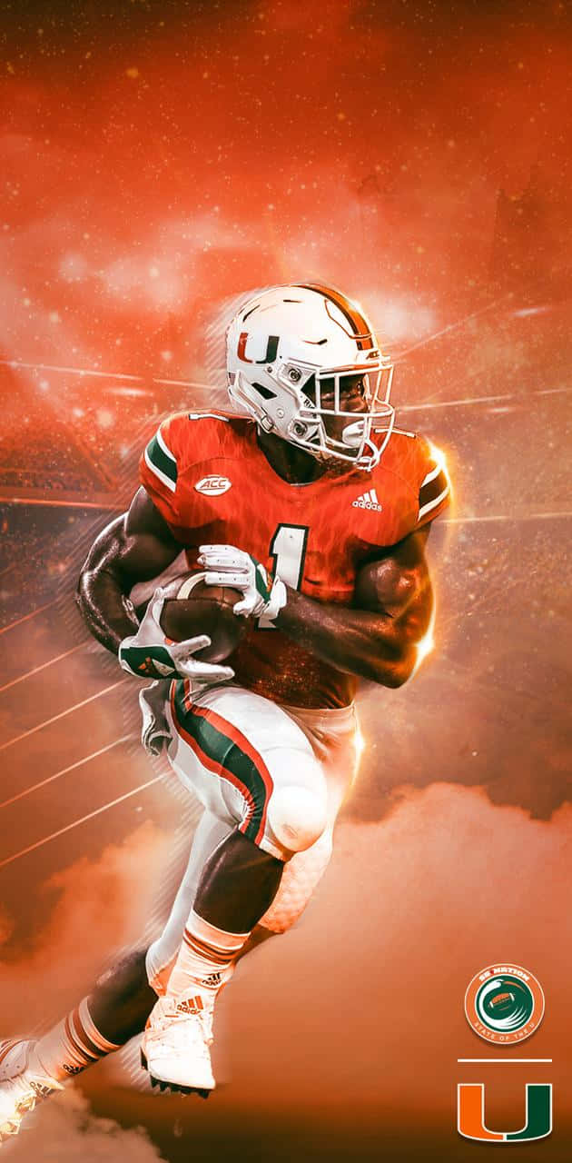 Miami Hurricanes Smokey Orange Edit Background