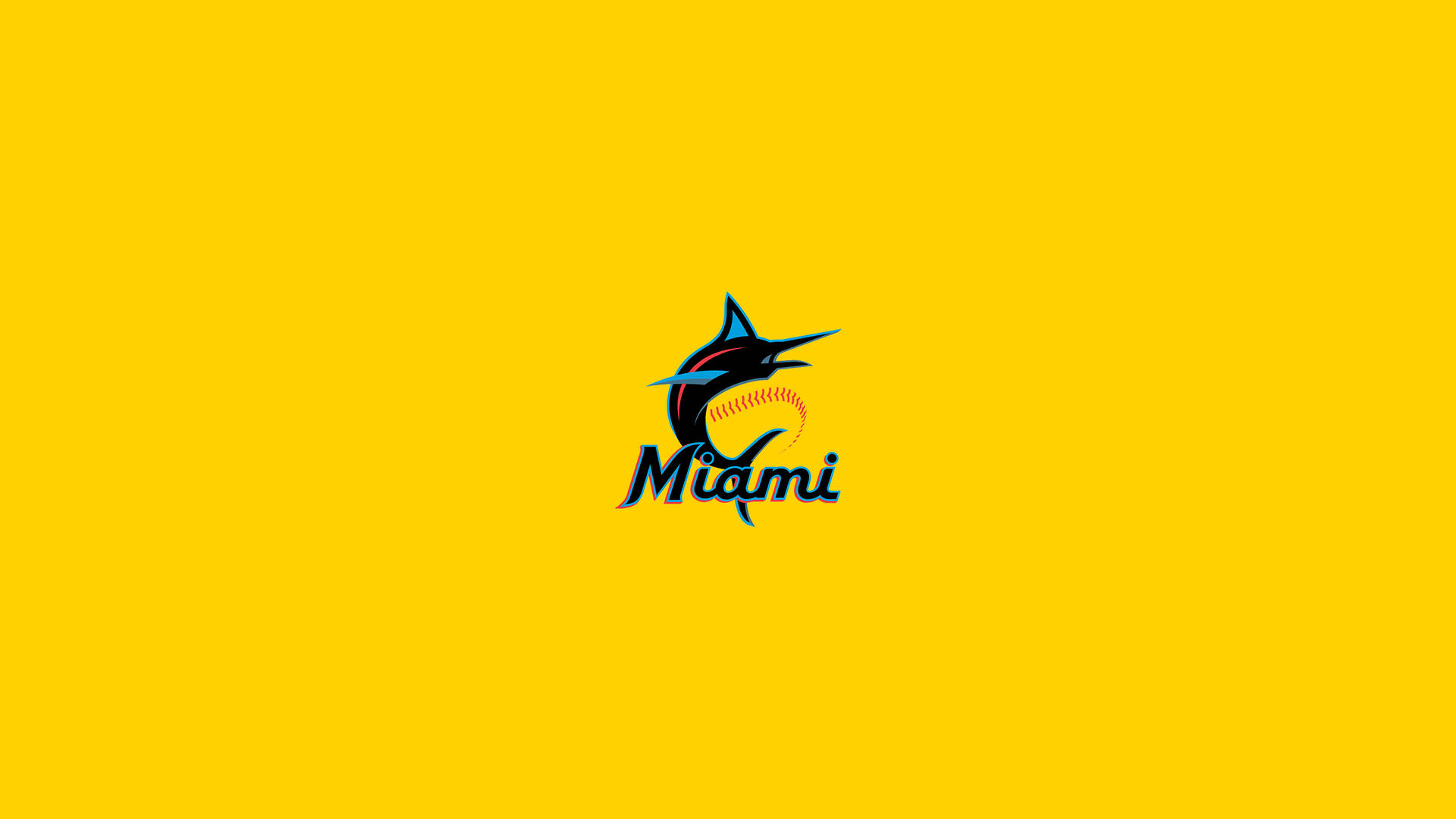 Miami Marlins 2019 Yellow Aesthetic Background