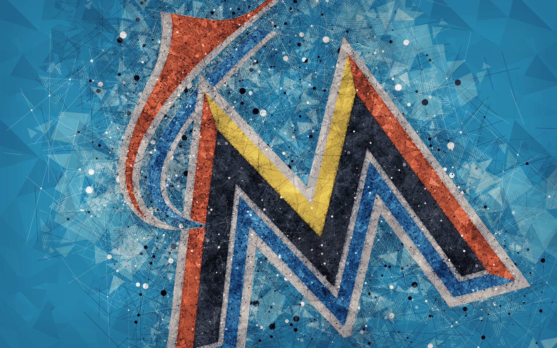 Miami Marlins Abstract Geometric Background