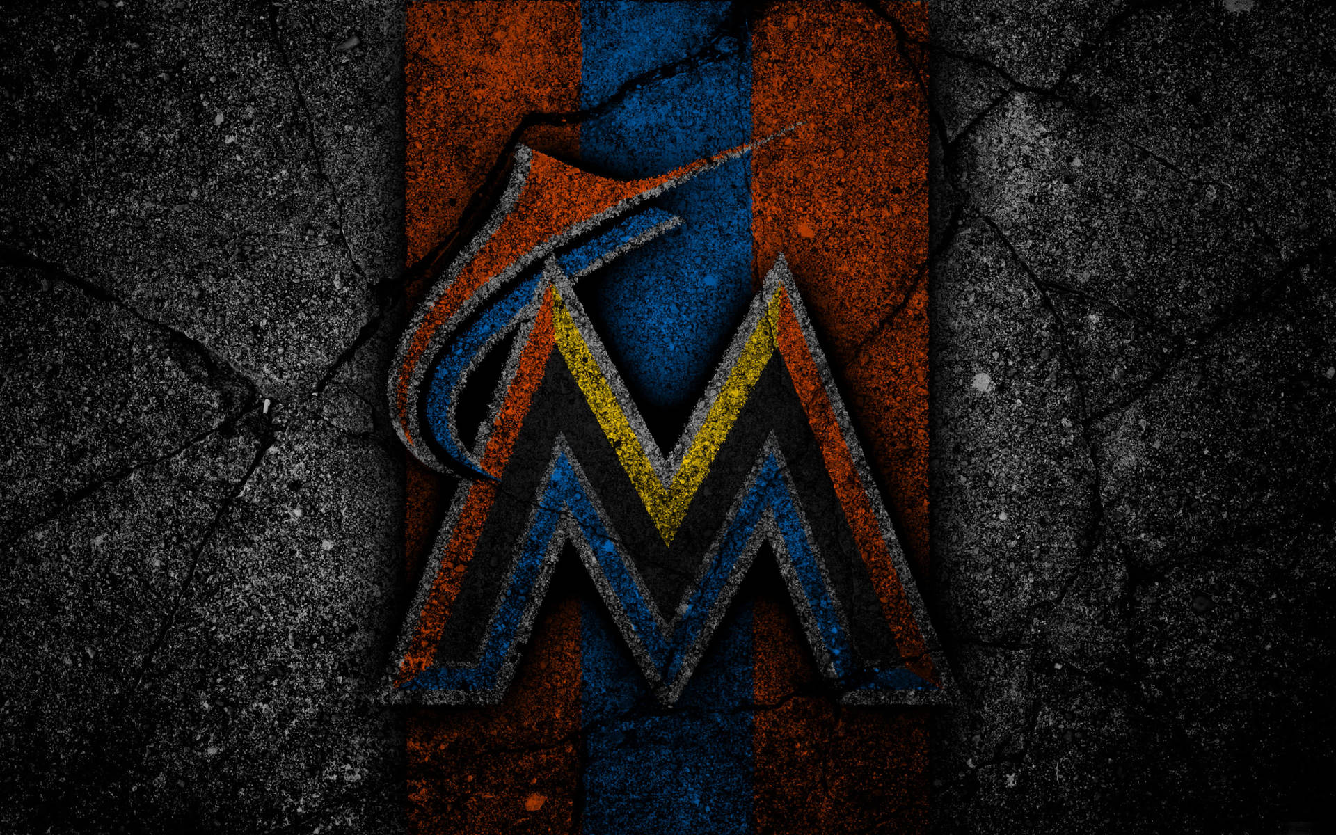 Miami Marlins Black Stone Background Background