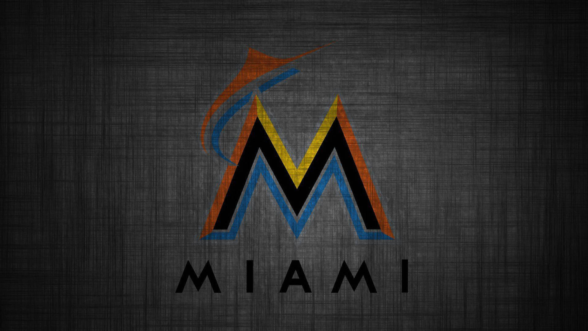Miami Marlins Dark Grey Aesthetic Background