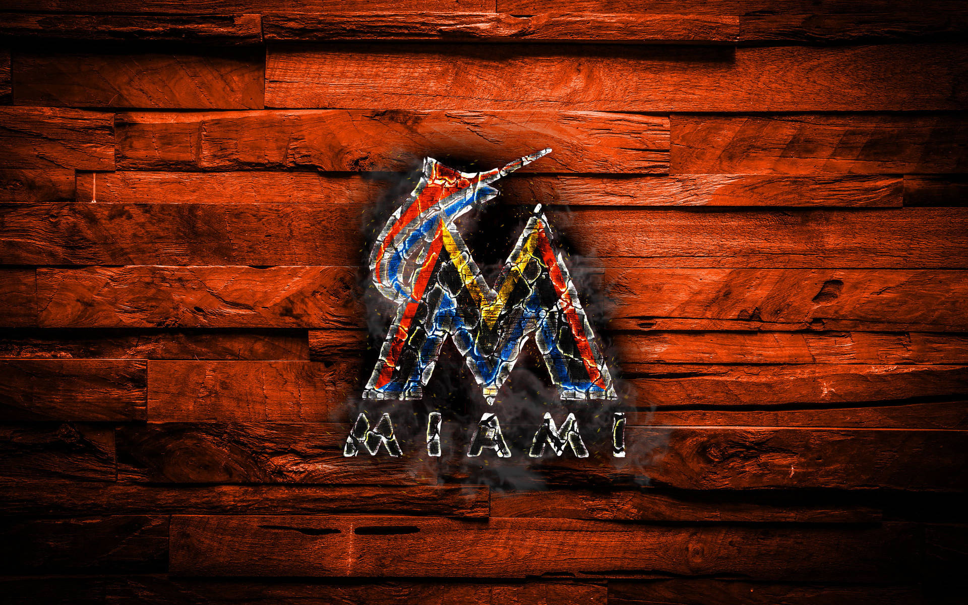 Miami Marlins Fiery Logo Background