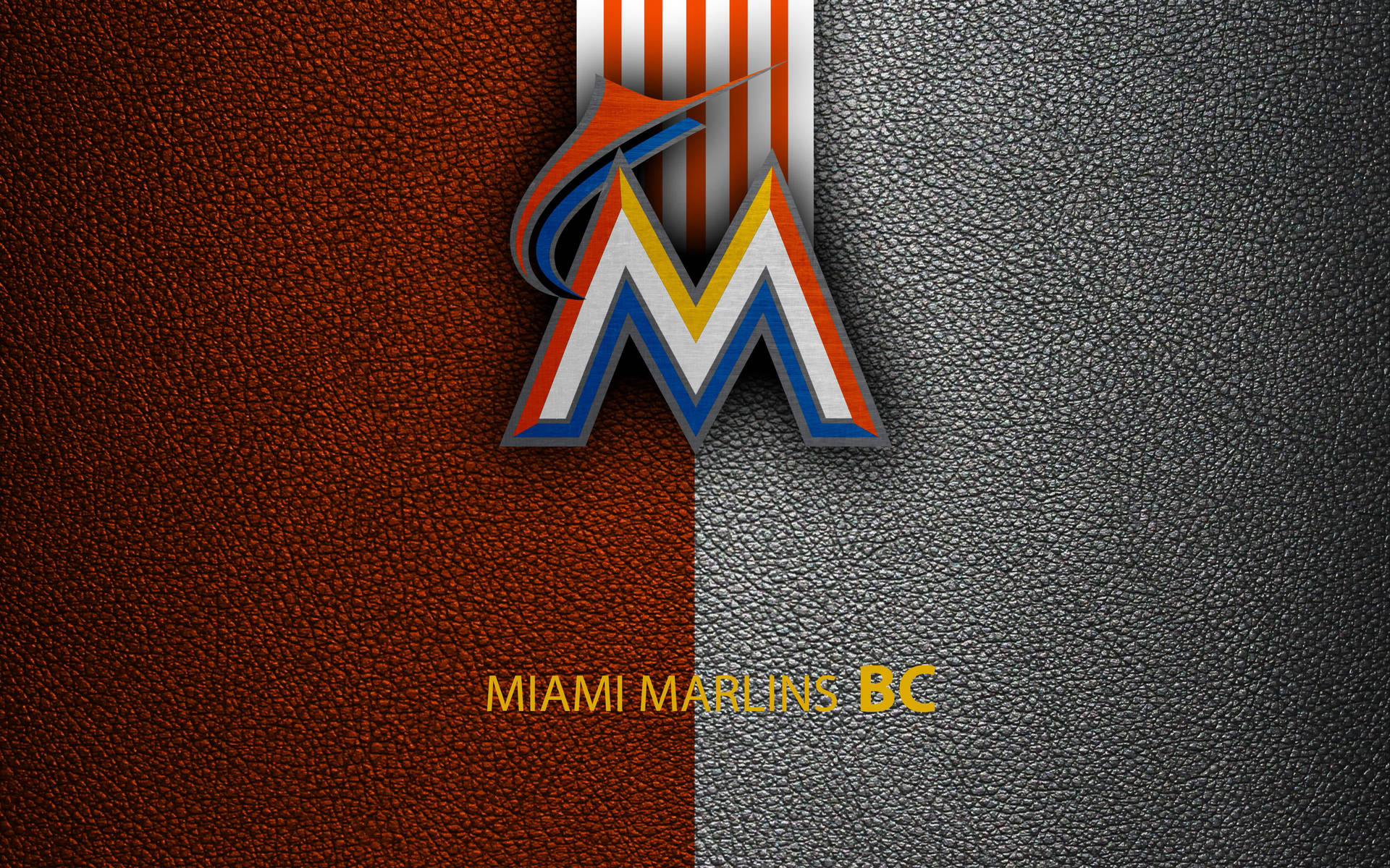 Miami Marlins Leather Design Background