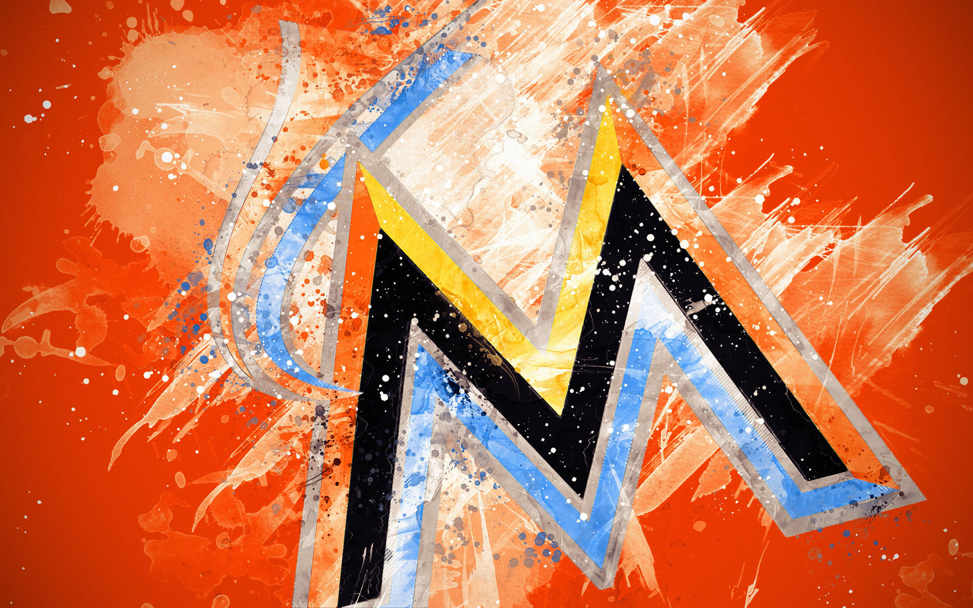 Miami Marlins Painted Grunge Art Background