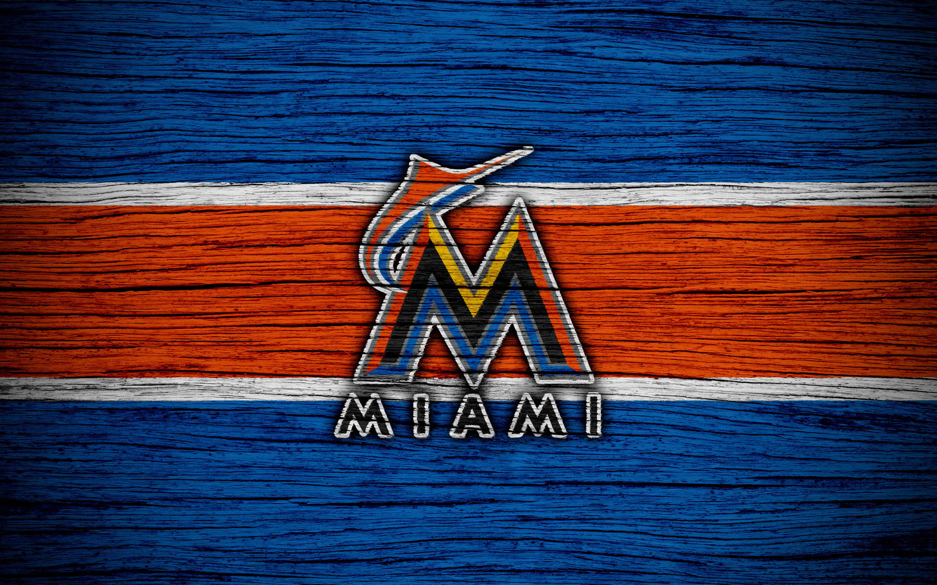 Miami Marlins Wooden Stripe