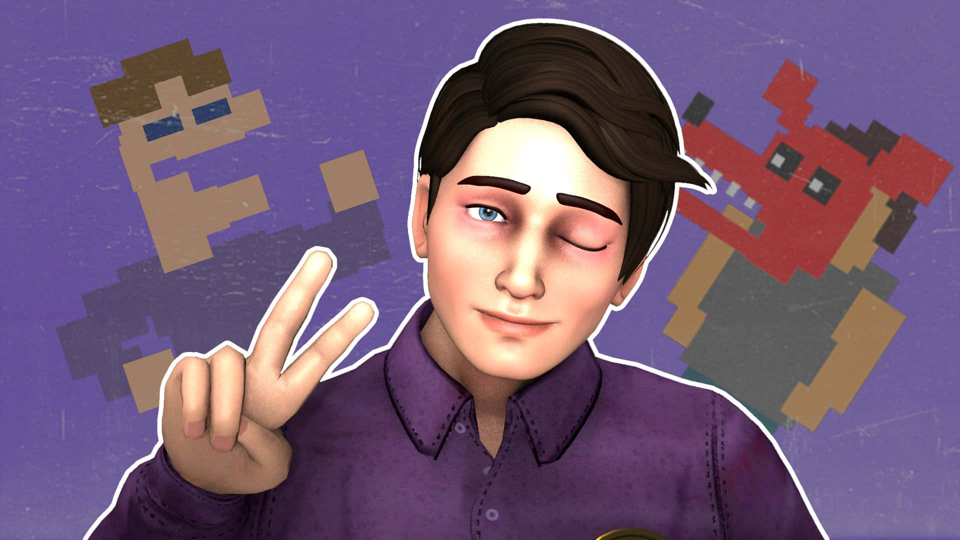 Michael Afton Peace Sign F N A F Background