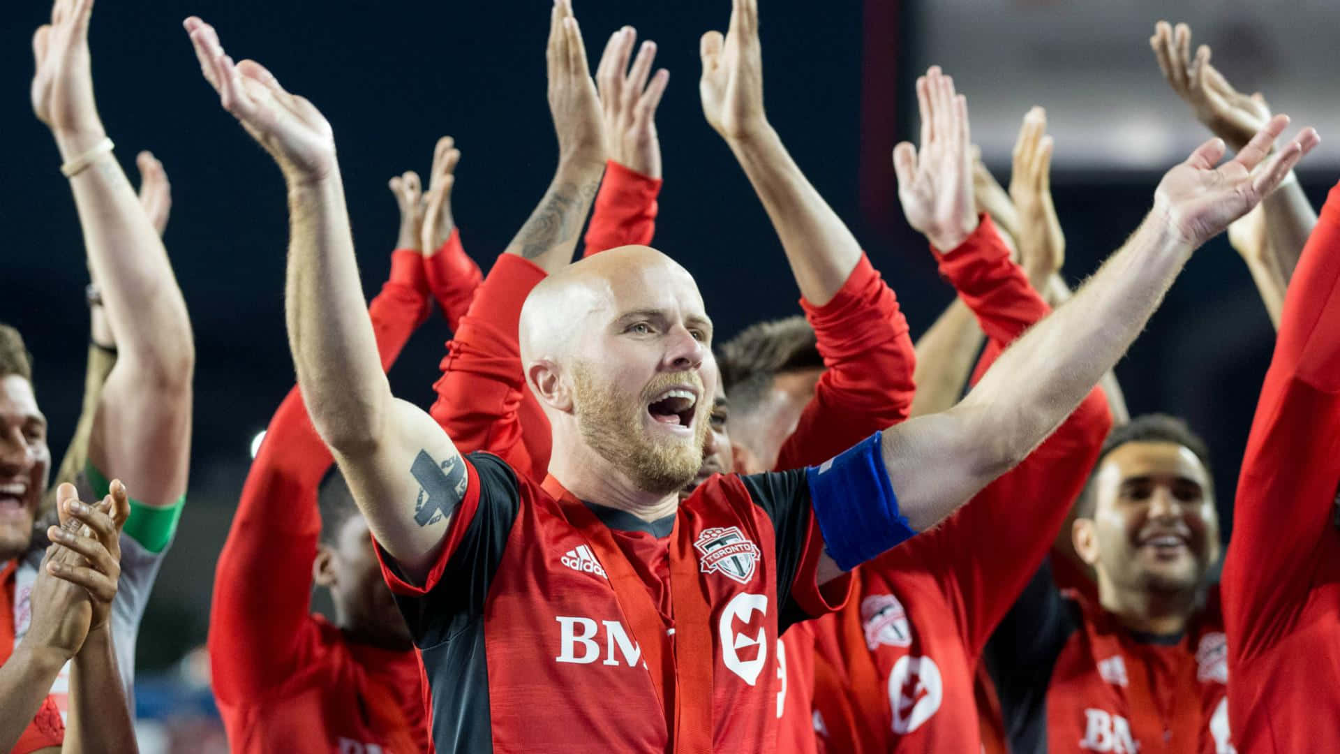 Michael Bradley Celebrates At Canadian Championship Background