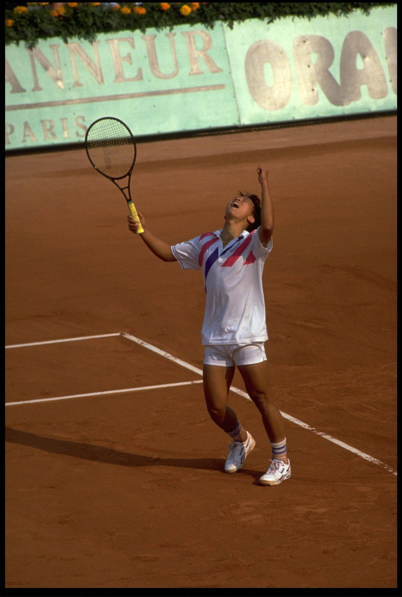 Michael Chang Celebrating Victory