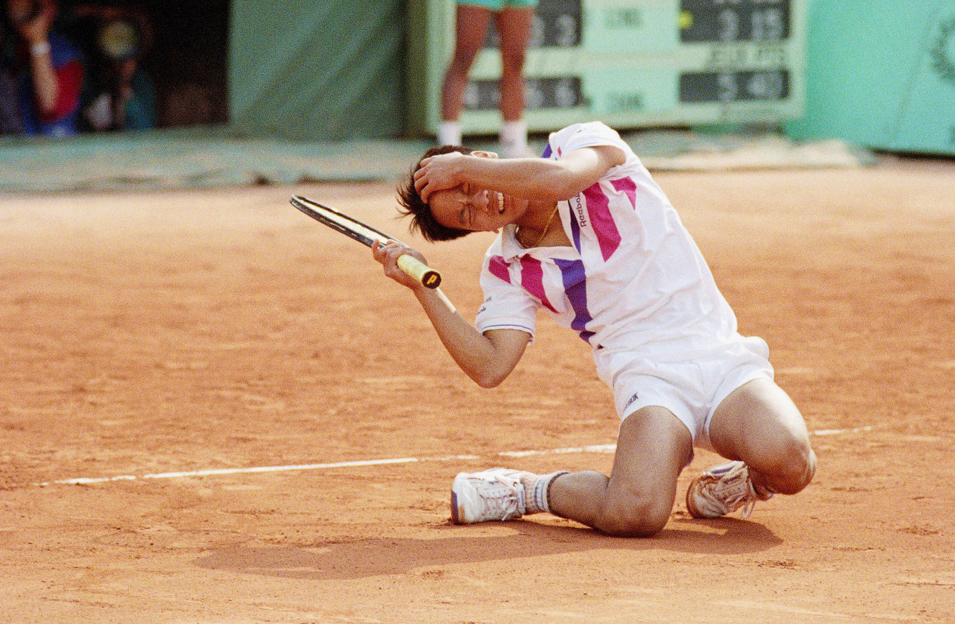 Michael Chang Expressing Deep Emotion During A Tennis Match