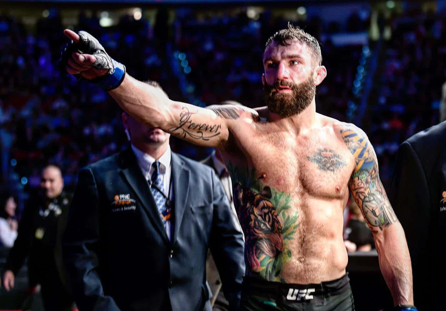 Michael Chiesa Pointing His Finger Background