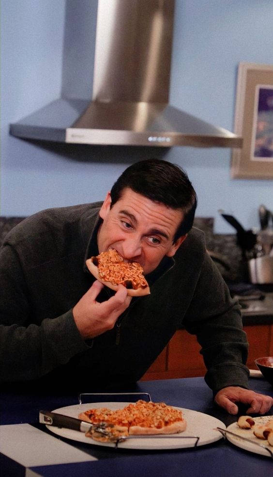 Michael Eating Pizza Background