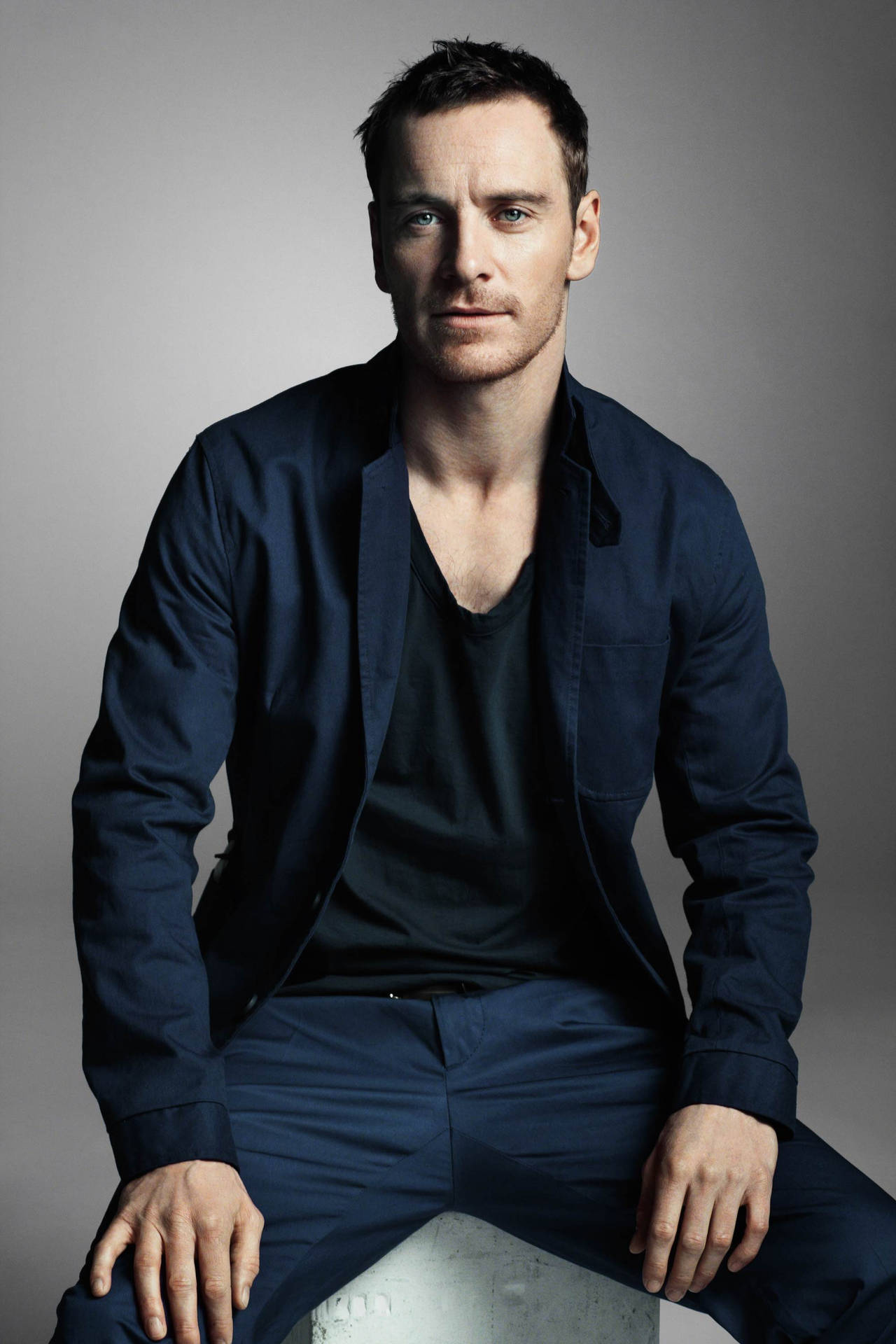 Michael Fassbender Casual Photoshoot Background