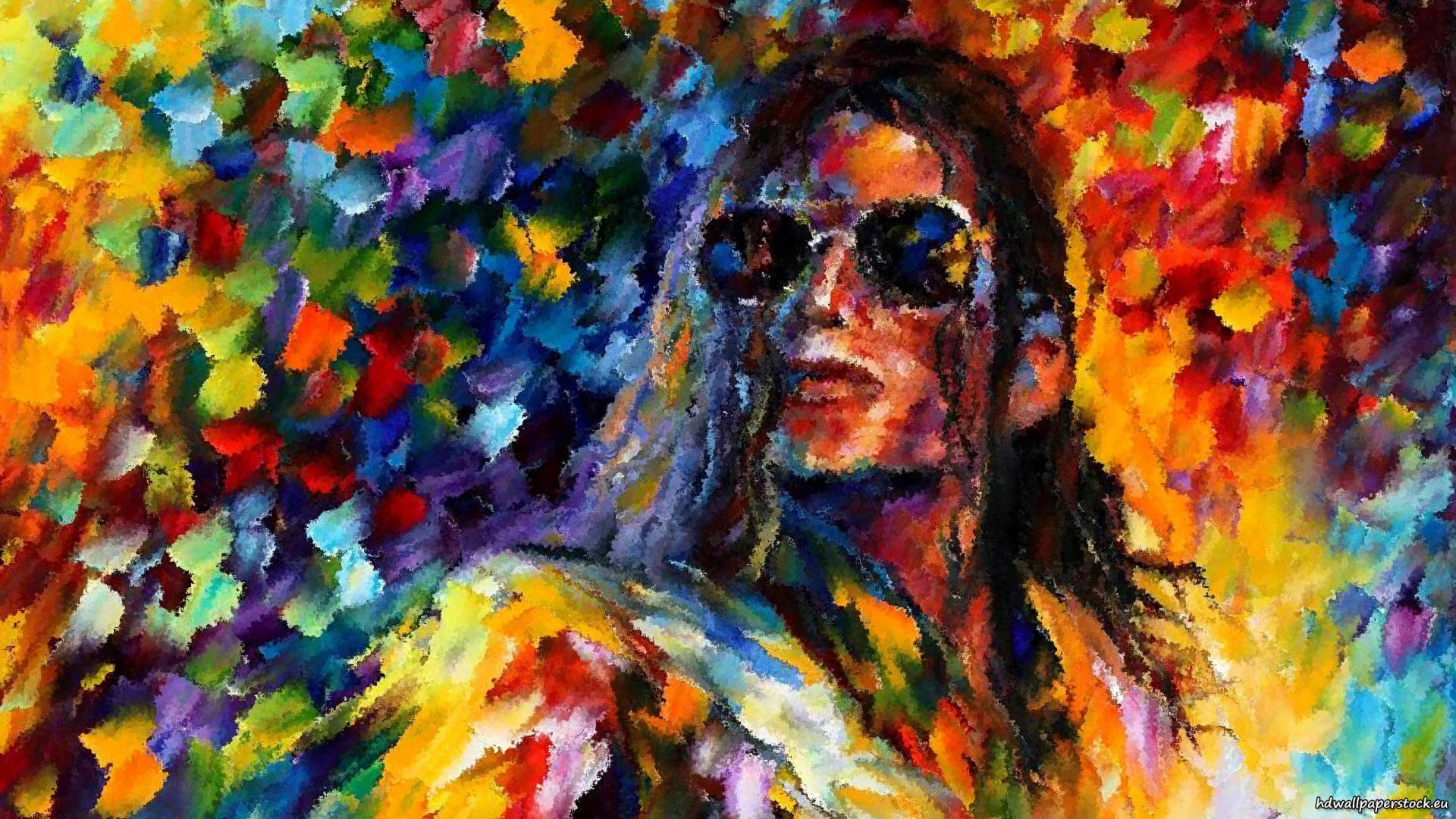 Michael Jackson Colorful Paint Drawing Background