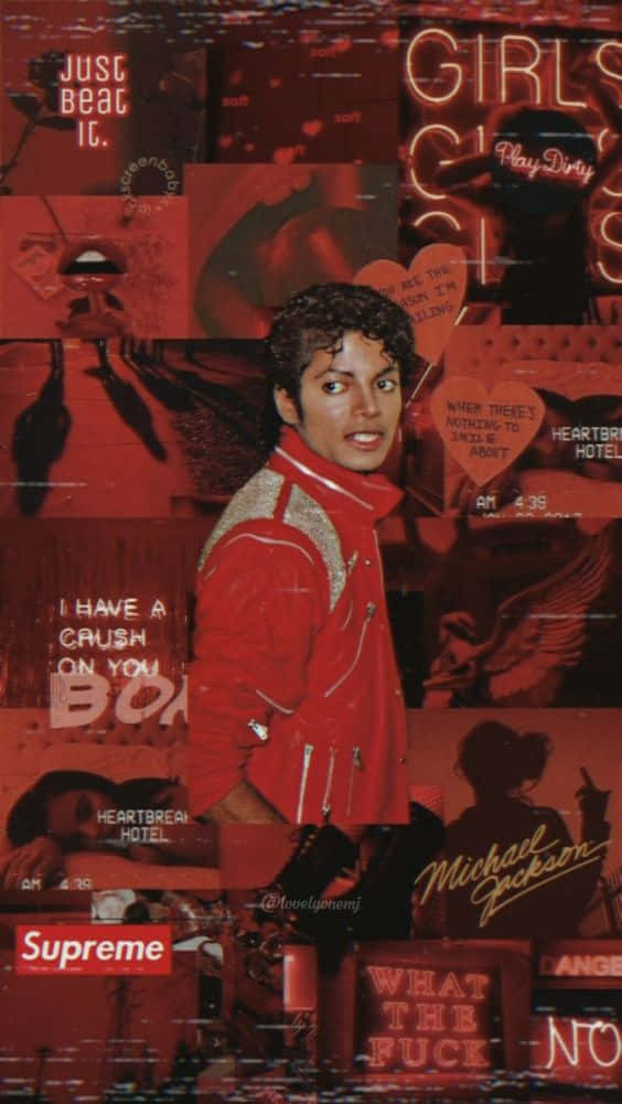 Michael Jackson In A Signature Thriller Dance Pose Background
