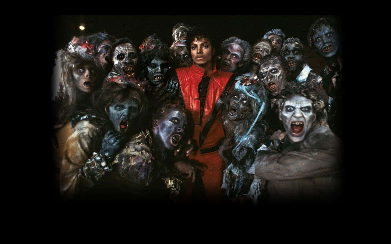 Michael Jackson In His Iconic Thriller Music Video Background