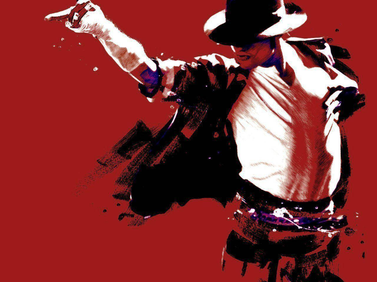 Michael Jackson In Red Background