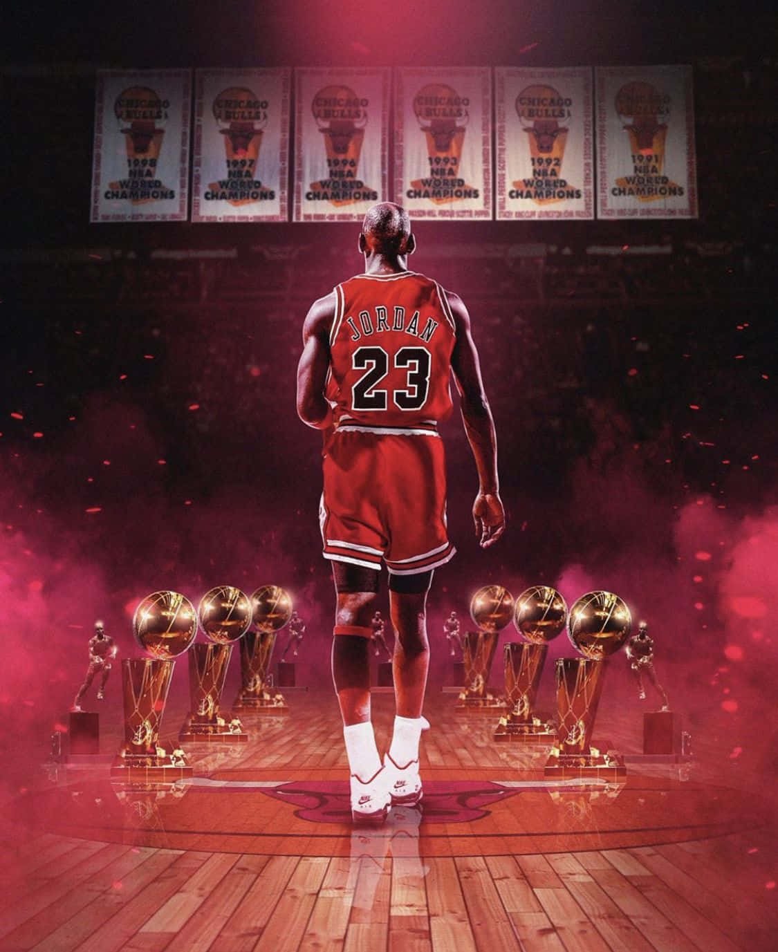 Michael Jordan #23 At The Height Of His Career Background