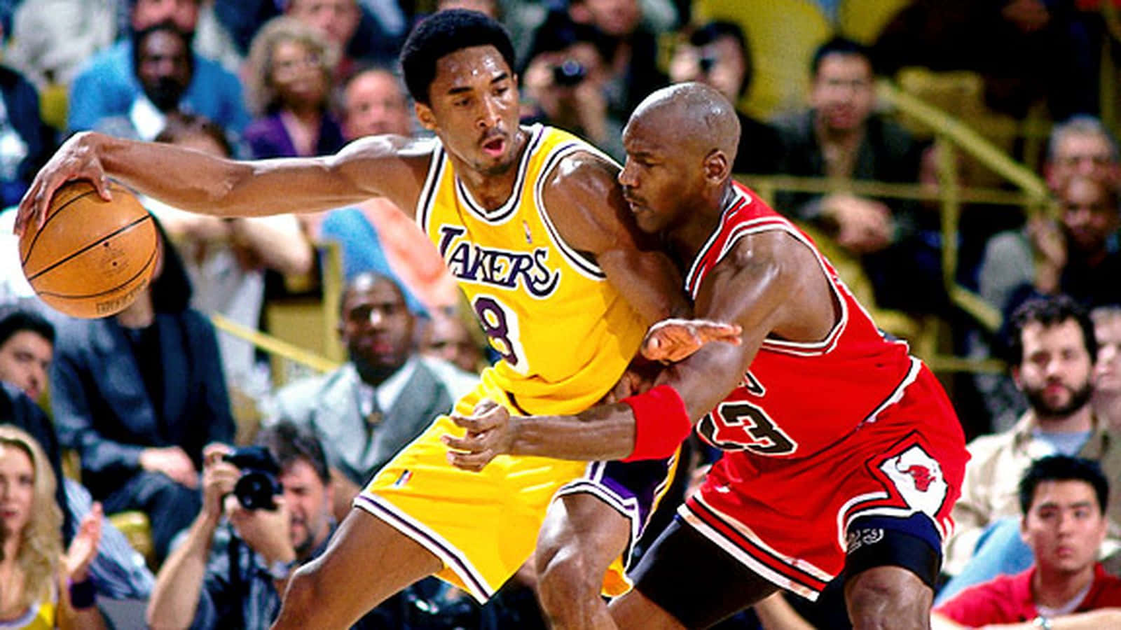 Michael Jordan And Kobe Bryant, Two Legends Of Basketball Background