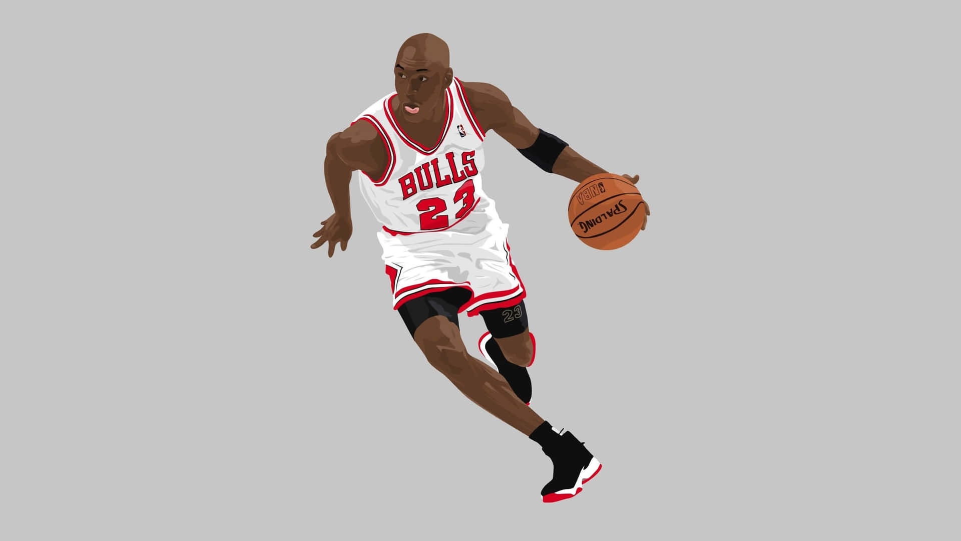 Michael Jordan Elevates To The Rim During A Basketball Game Background