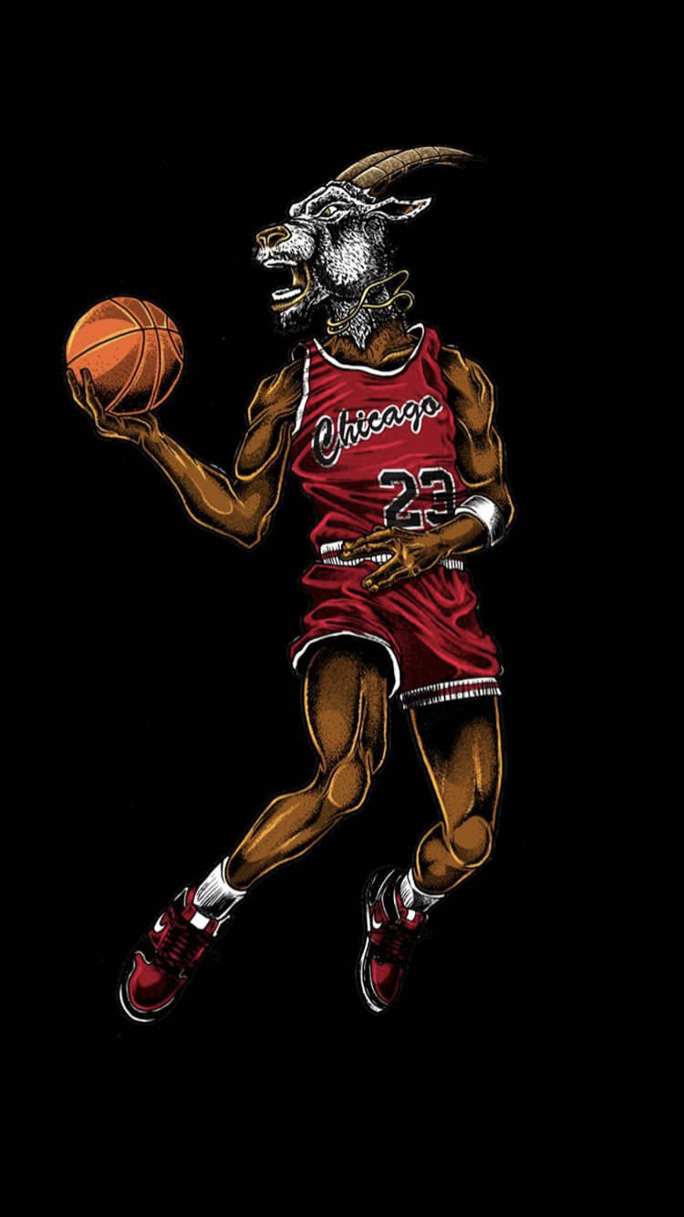 Michael Jordan Fearlessly Attacks The Hoop For The Chicago Bulls. Background