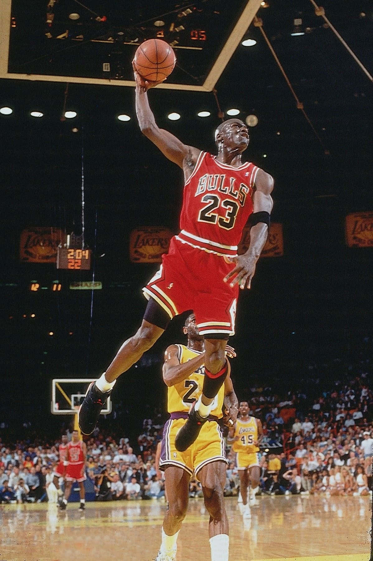 Michael Jordan In Air Time Iphone Background