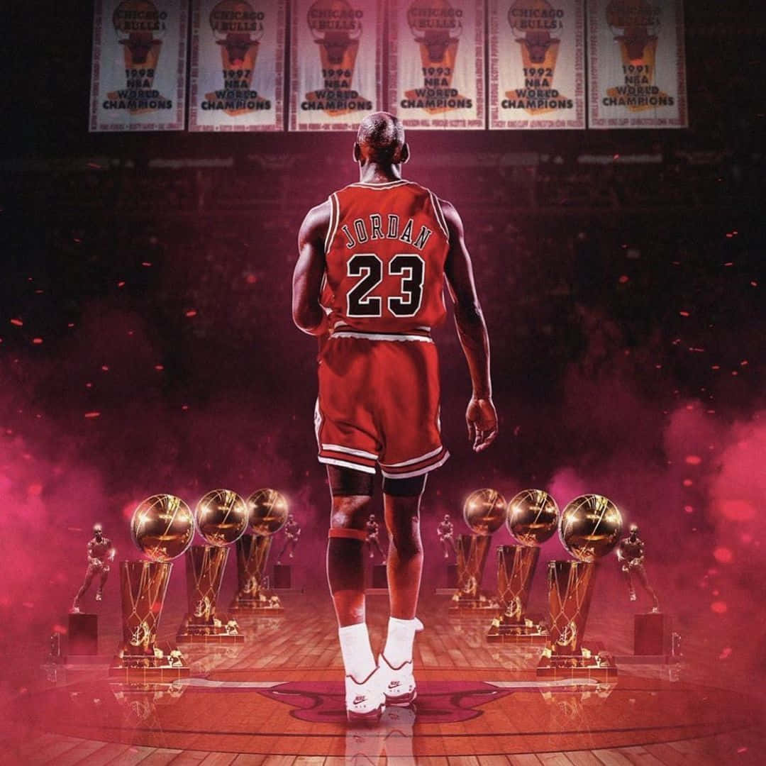 Michael Jordan In His Bulls Jersey Background