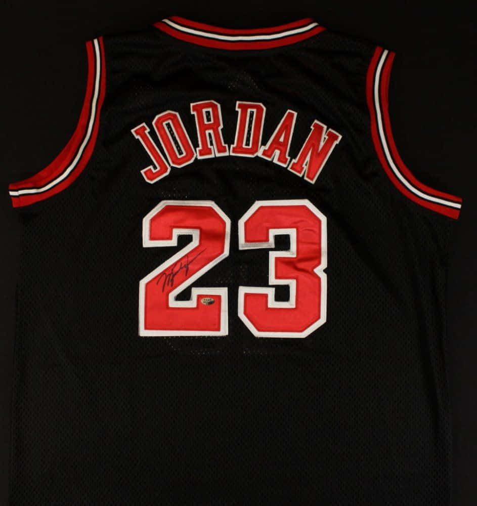 Michael Jordan In His Iconic Bulls Jersey Background