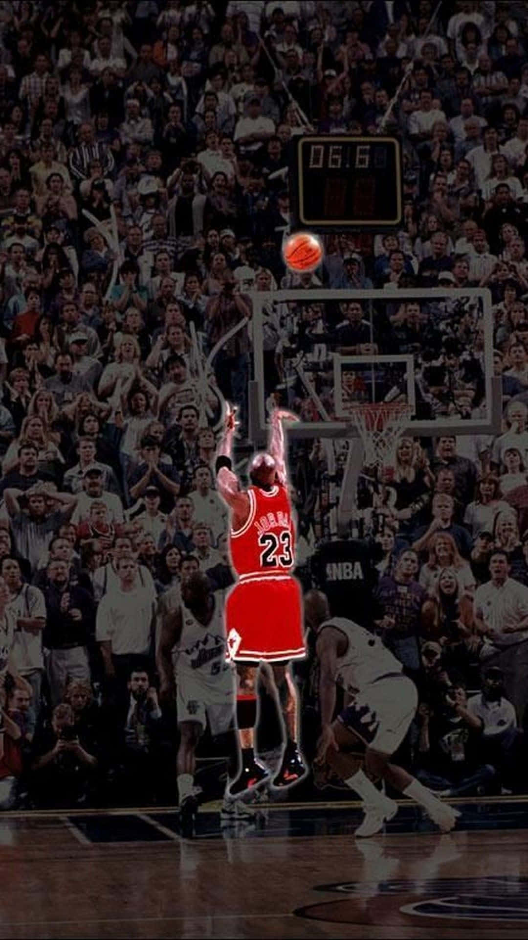 Michael Jordan In His Iconic Jersey Background