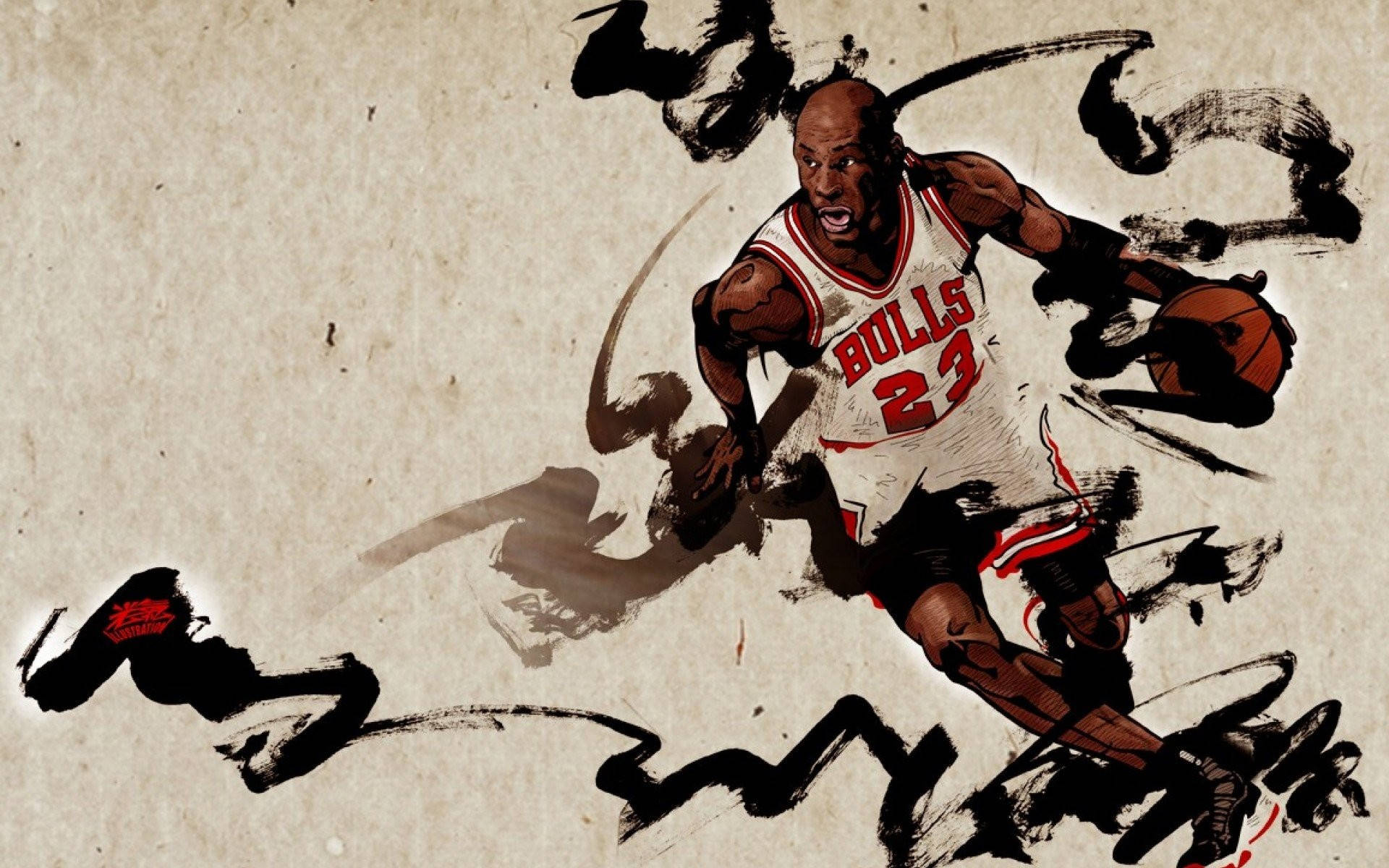 Michael Jordan Ink Art Background