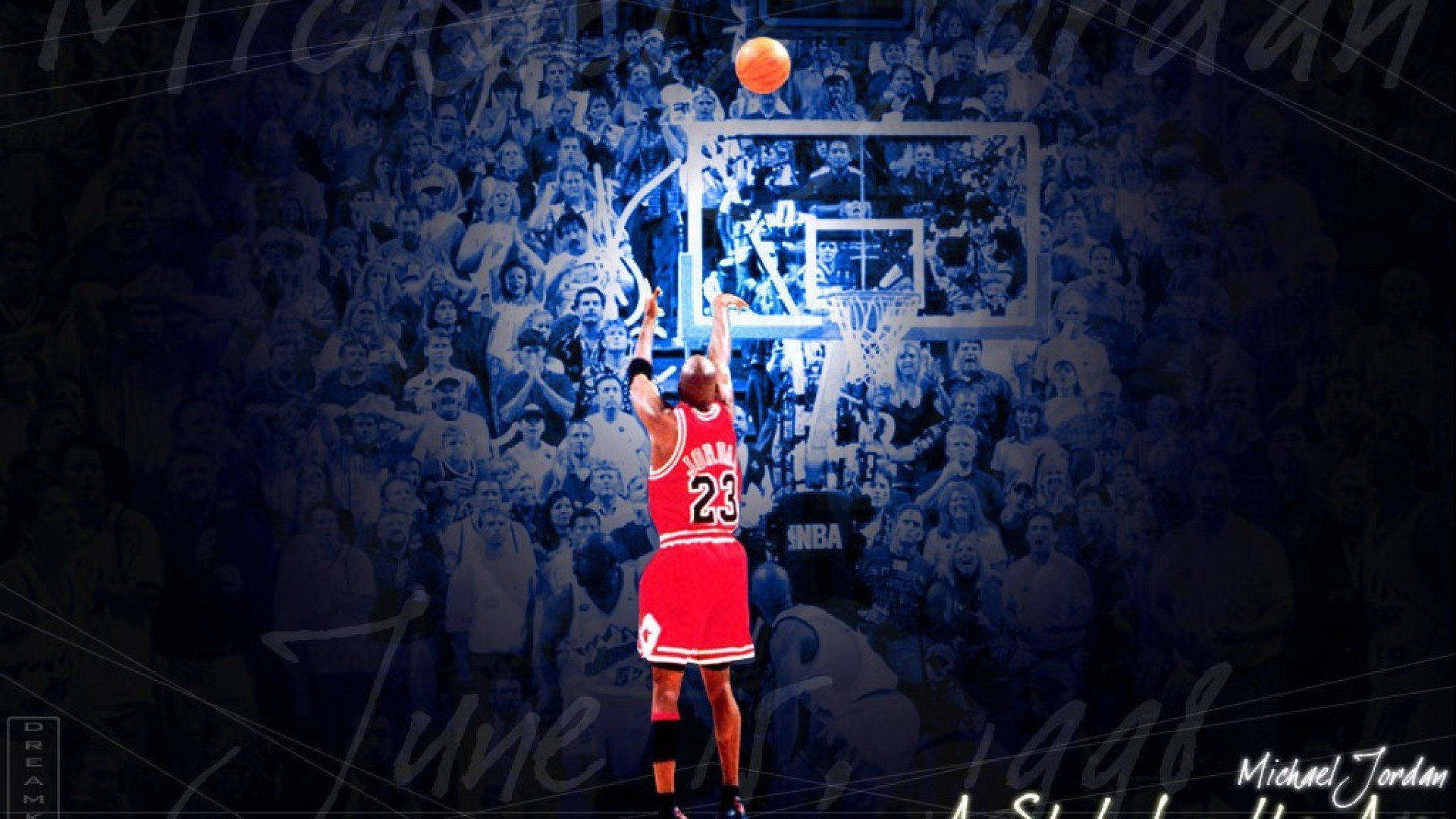 Michael Jordan Nba Winning Shot Moment Background