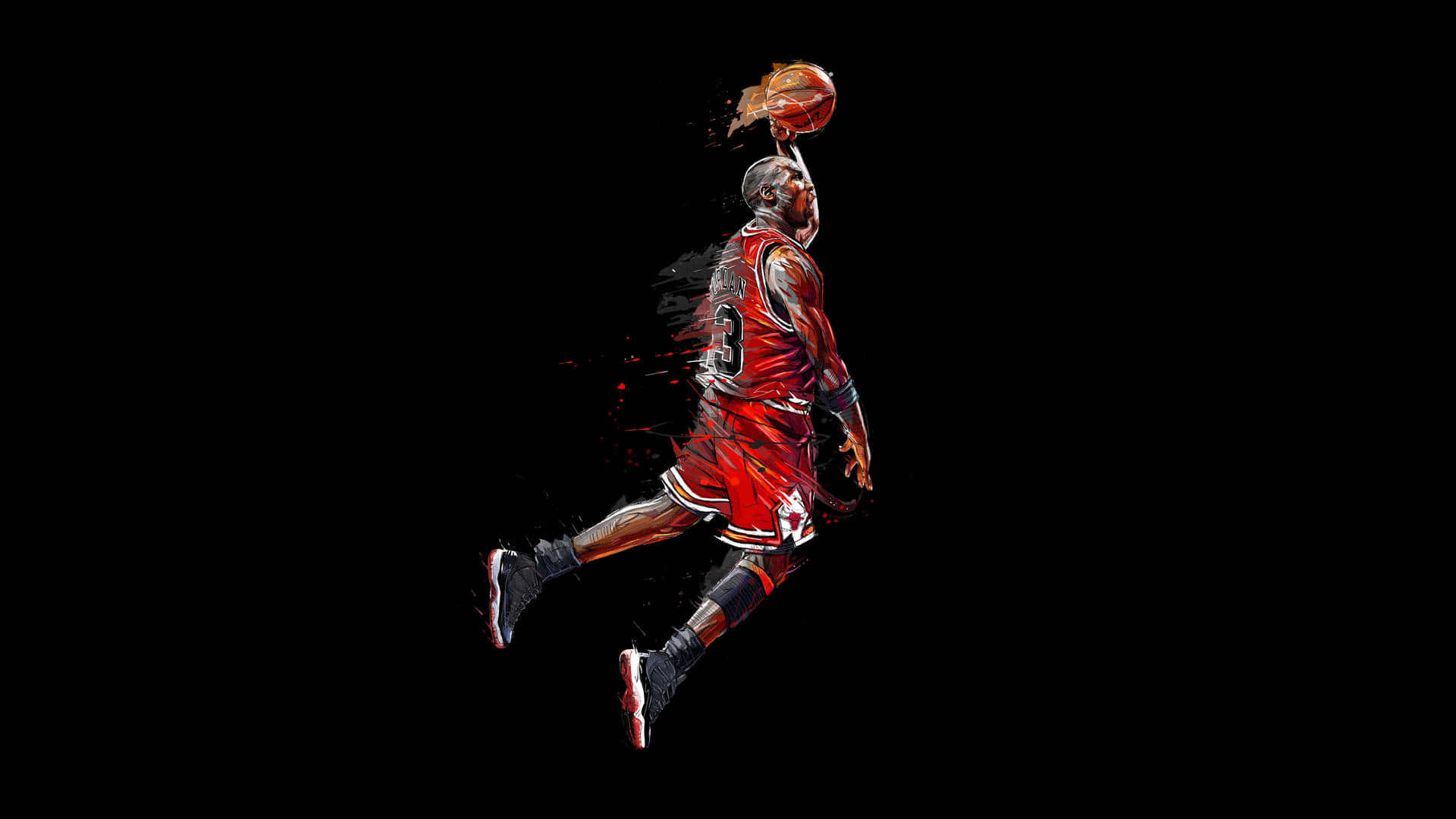 Michael Jordan's Black Basketball Aesthetic Dunking Background