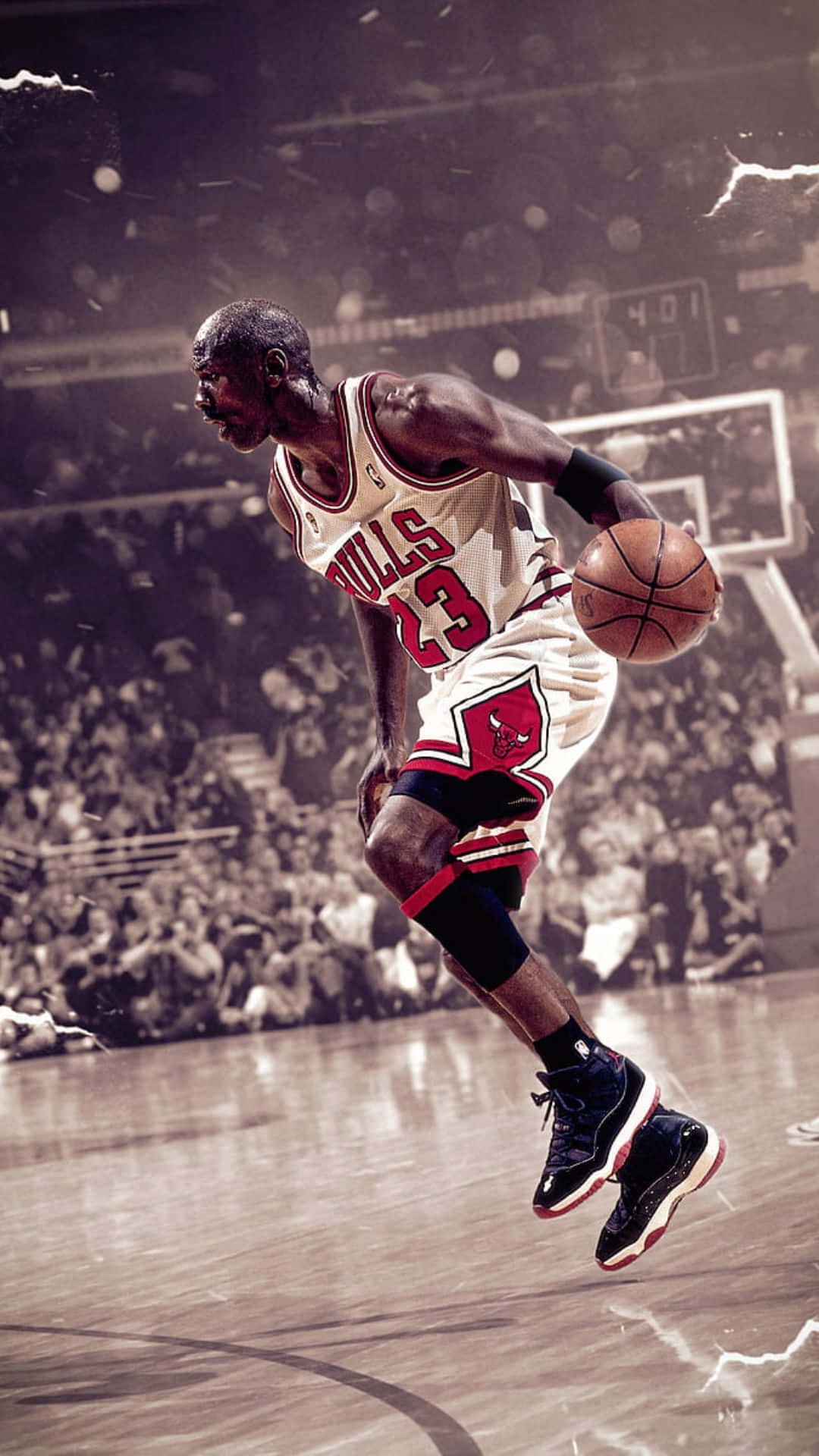 Michael Jordan Showing Off His New Iphone Background