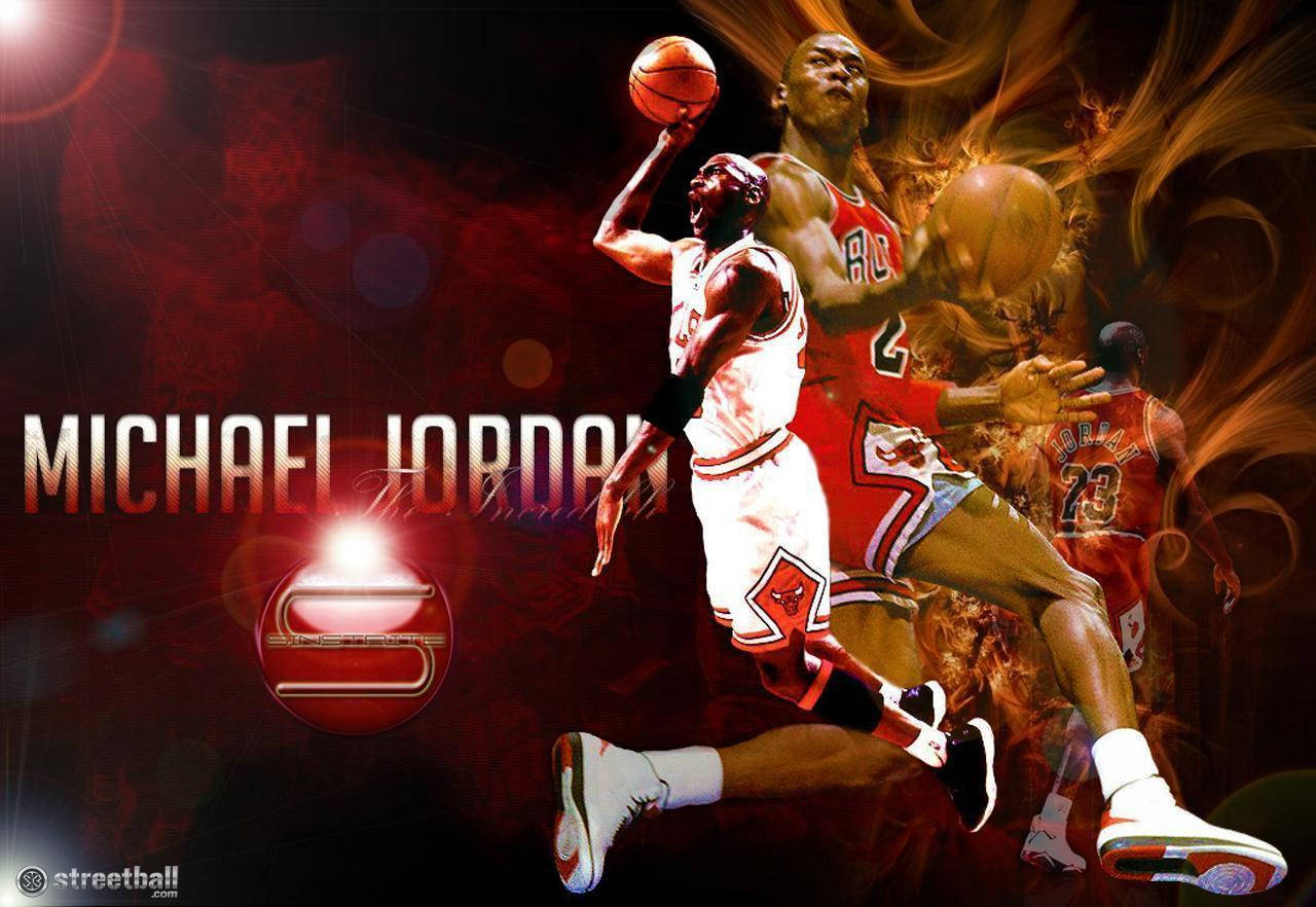Michael Jordan Slam Dunk Logo Cover Background