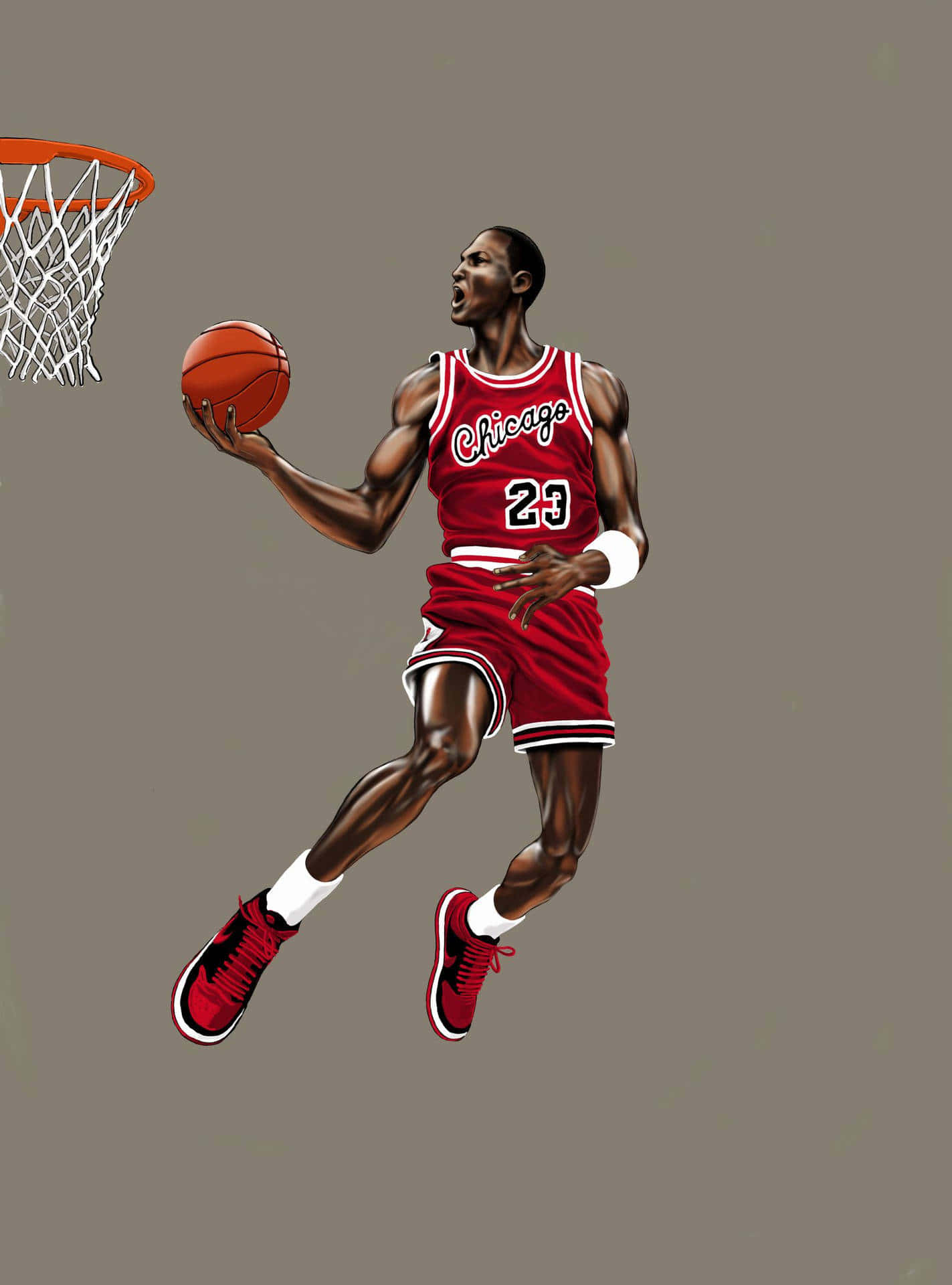 Michael Jordan Soaring Through The Air Background