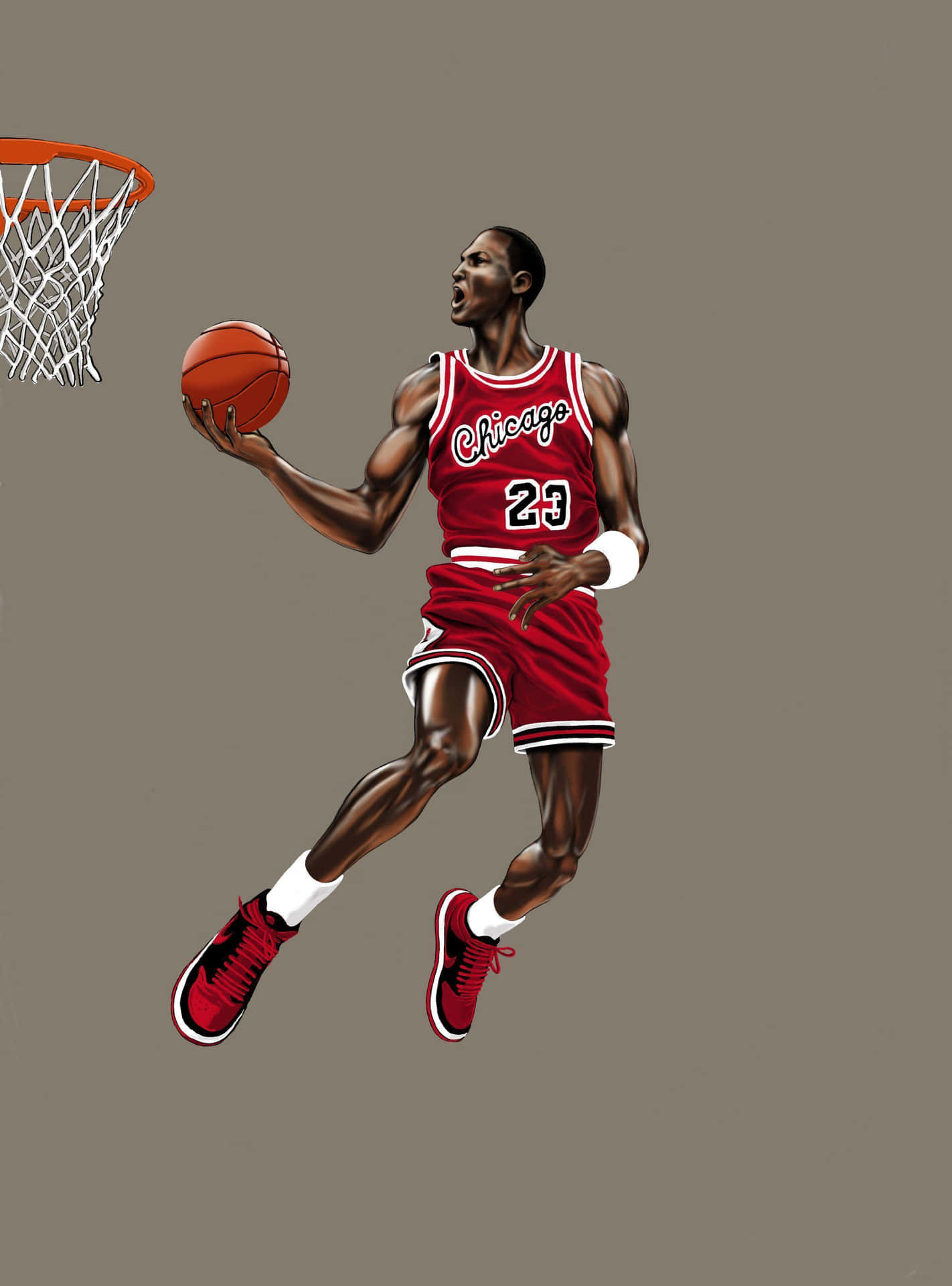 Michael Jordan Takes Off For A Soaring Dunk Background