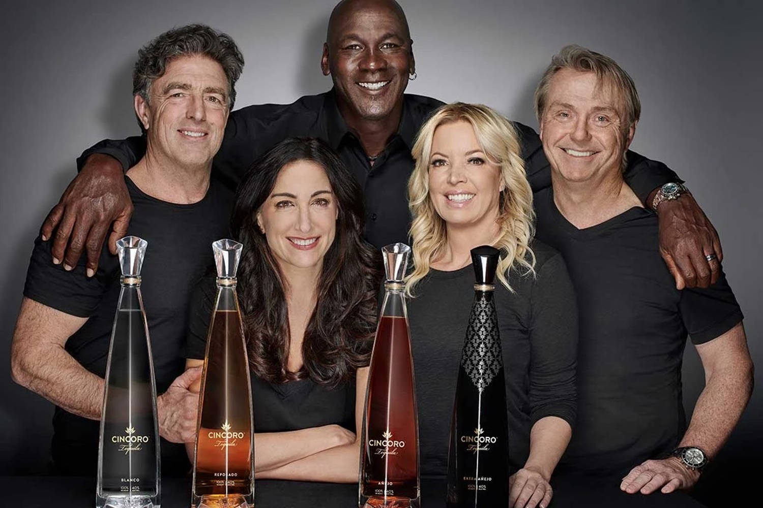 Michael Jordan With Cincoro Tequila Founders Background