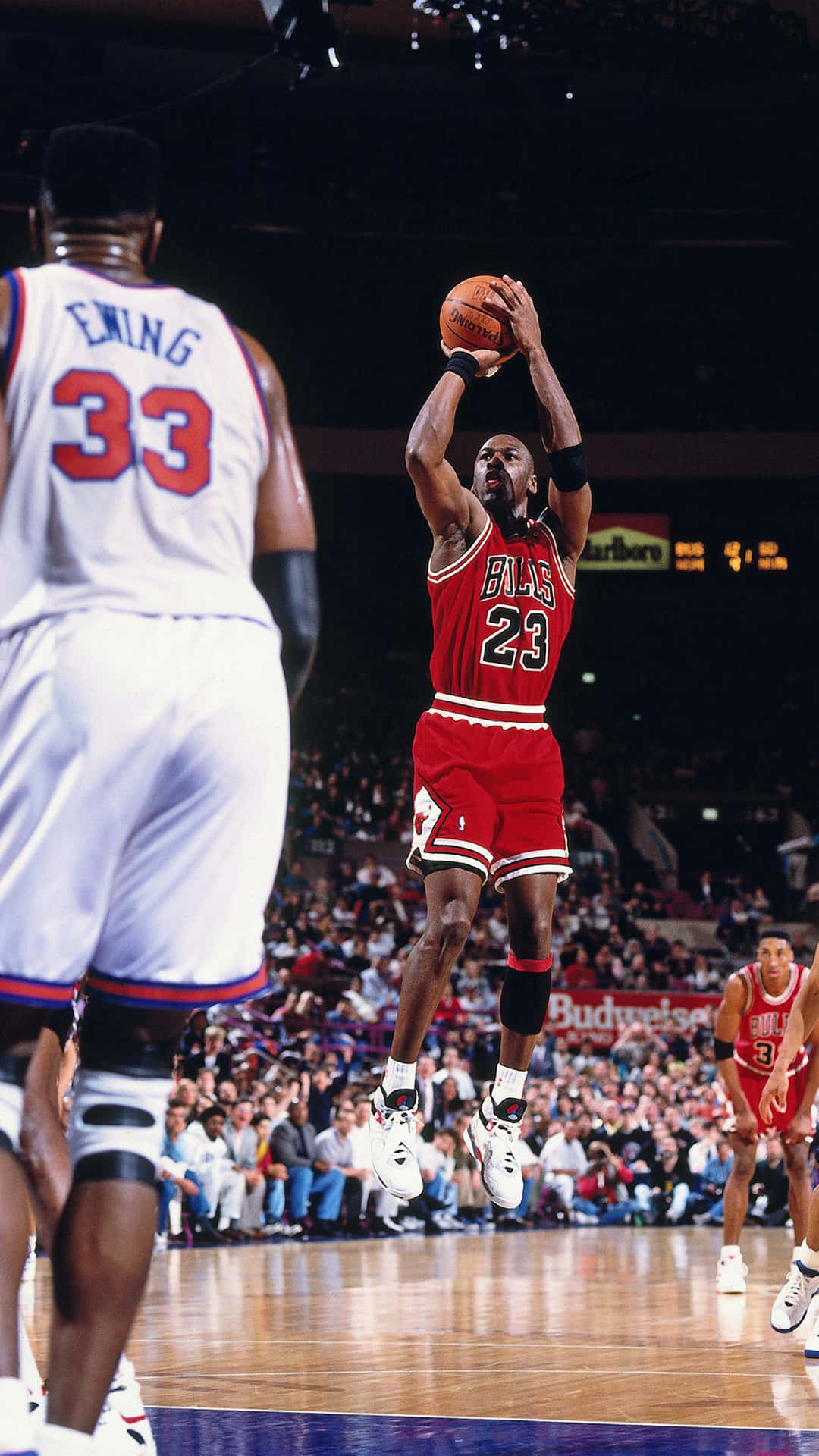 Michael Jordan With His Iconic Iphone Background
